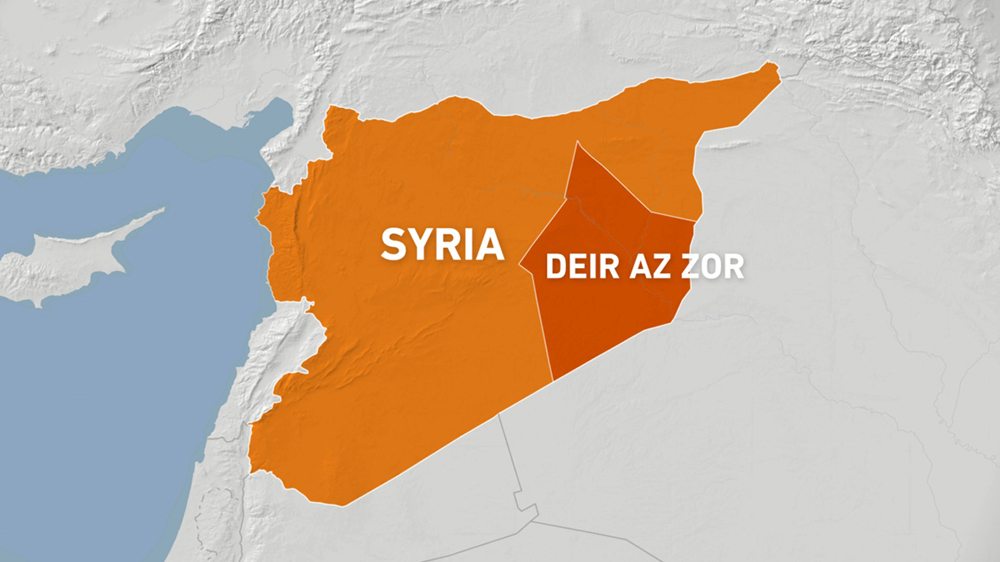 Map of Deir Az Zor in Syria