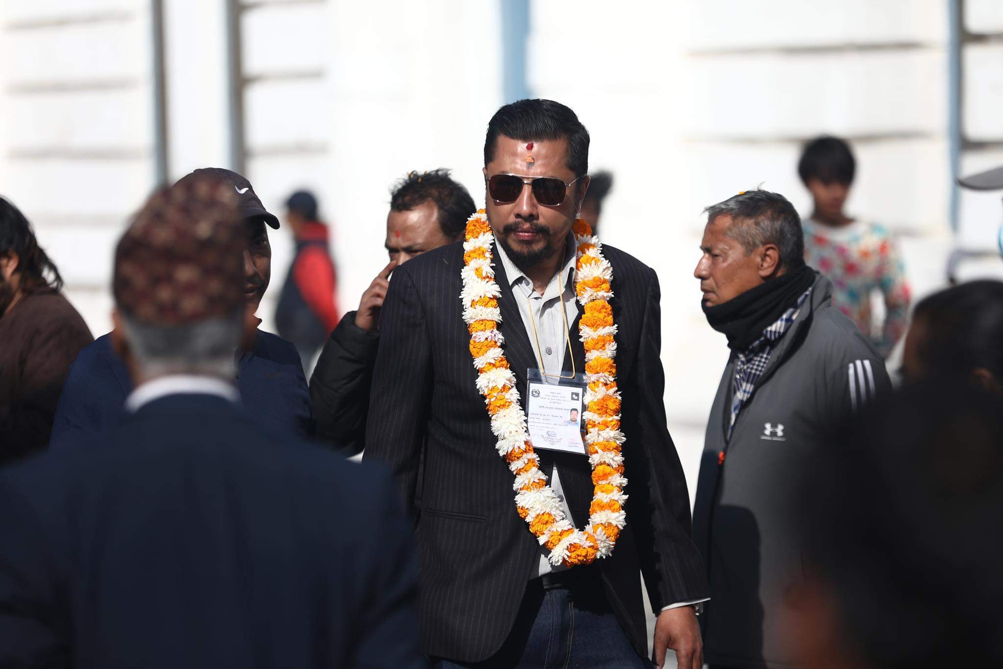Biraj Bikram Shrestha during the election campaign to contest from Kathmandu-8 for House of Representative elections