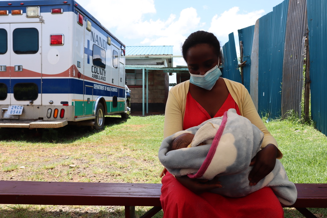 Meryline Jepkemboi visits Kapsabet District Hospital in Nandi country for a routine check up her baby after delivery under the Linda Mama initiativ