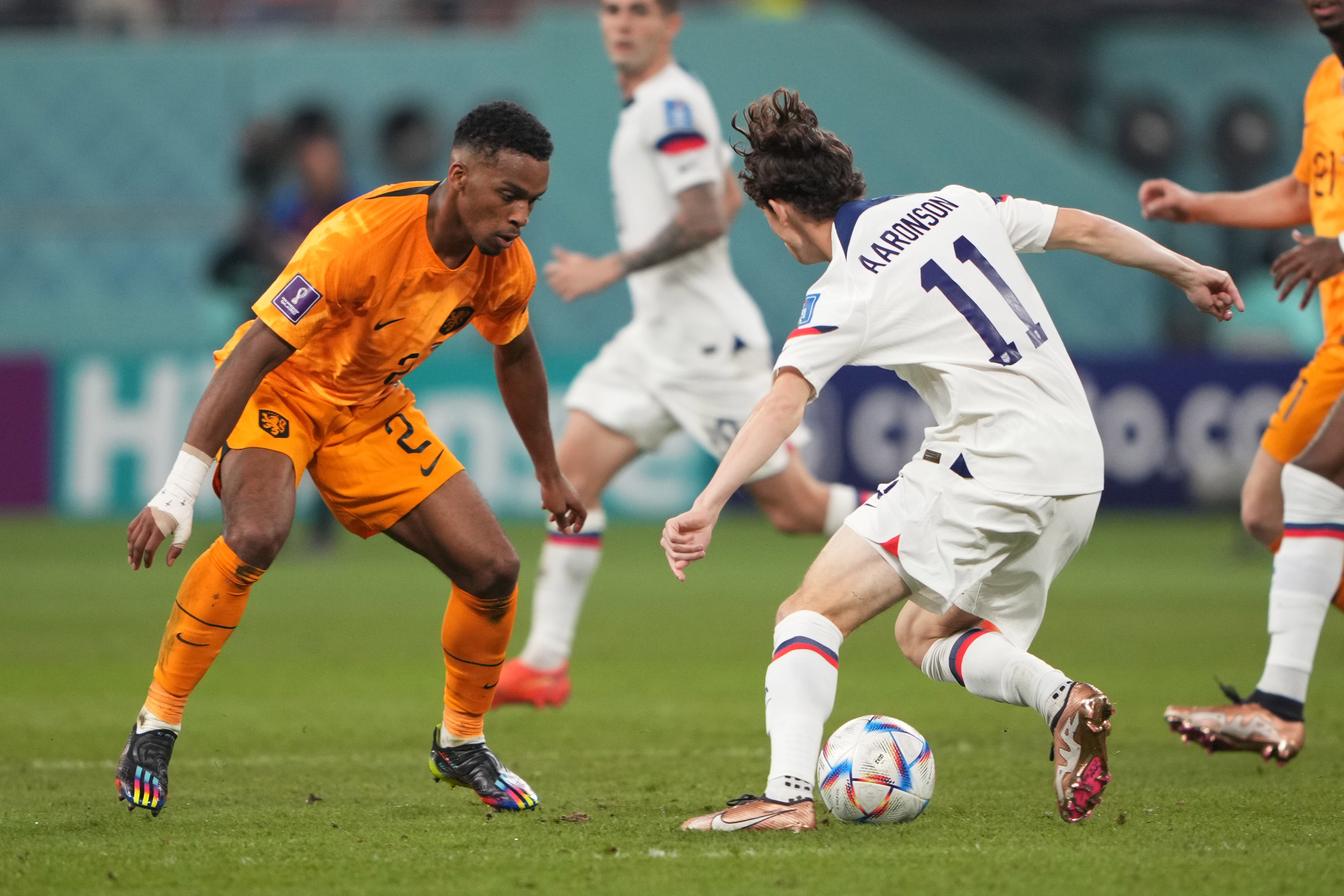 The Netherlands vs USA game action.