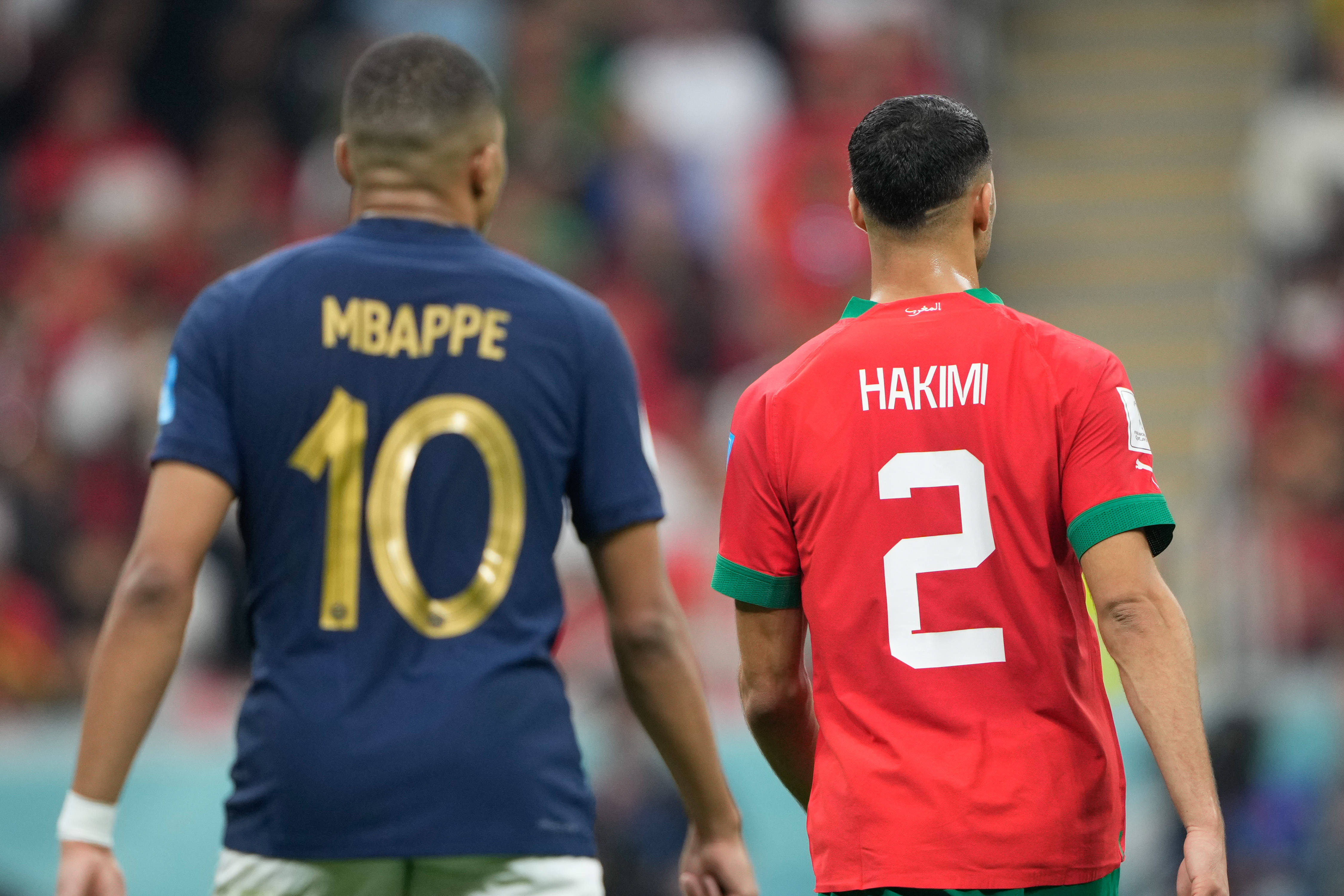 Achraf Hakimi and Kylian Mbappe