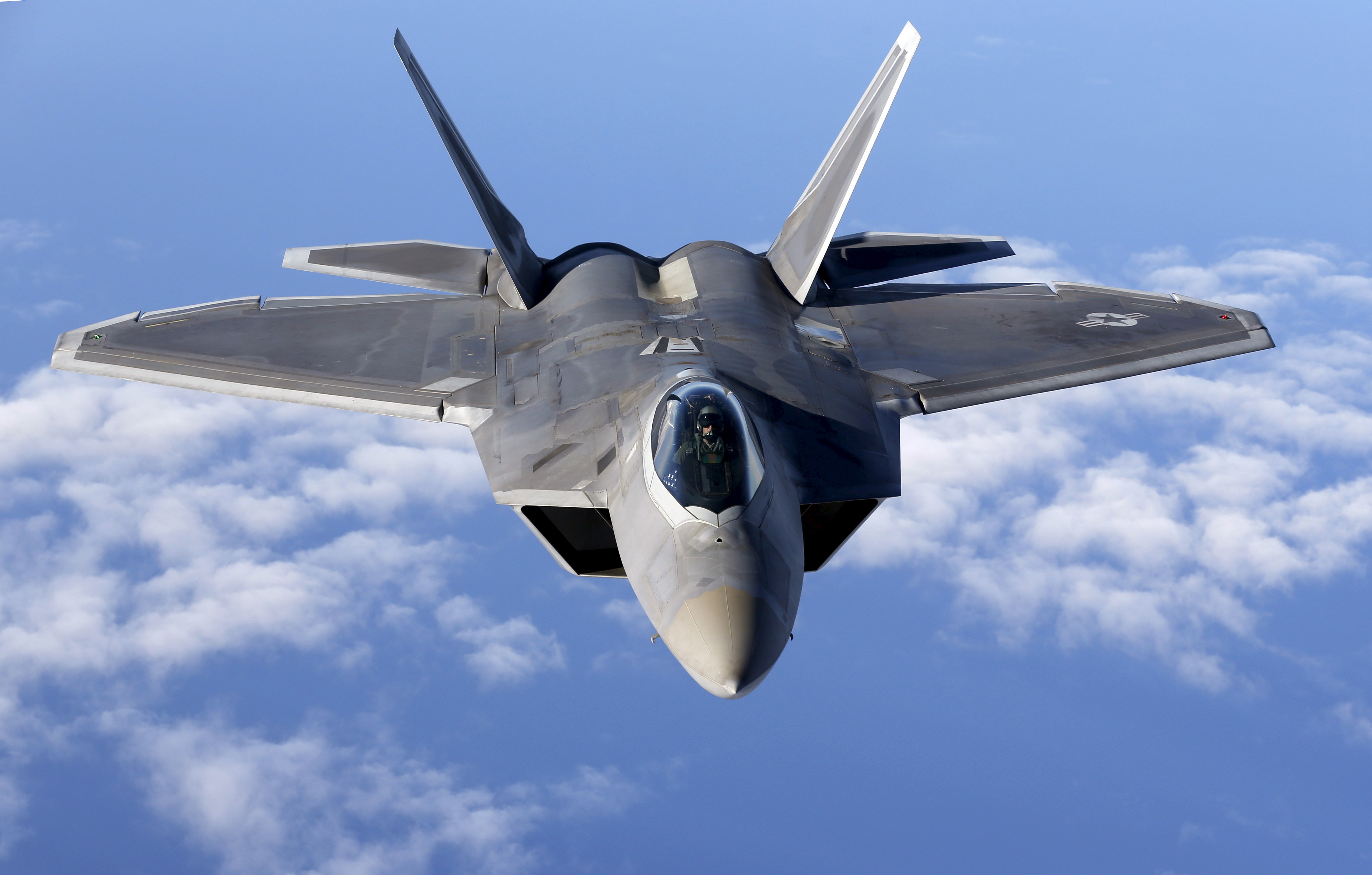 A F-22 Raptor fighter jet