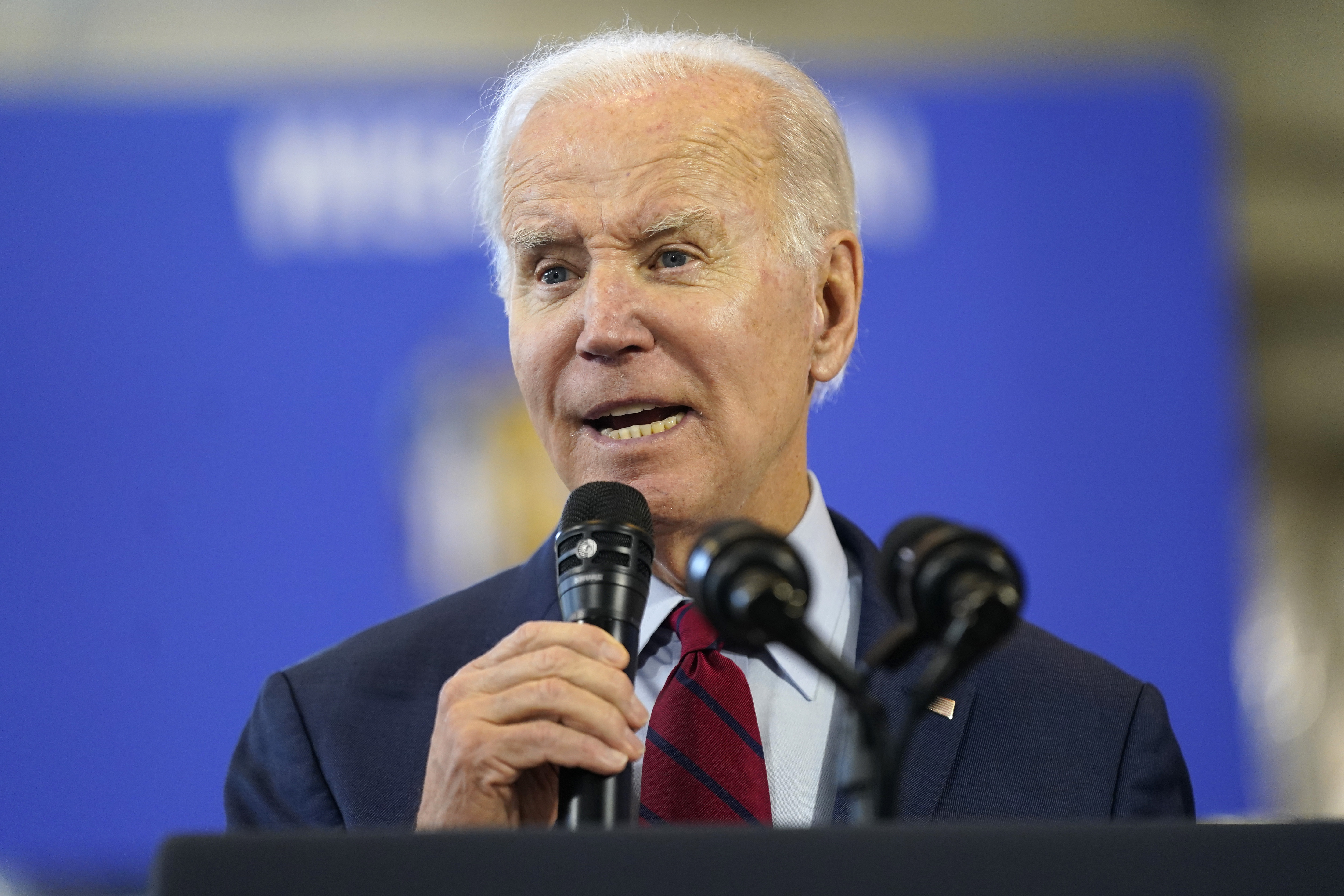 President Joe Biden speaks about his economic agenda at LIUNA Training Center.