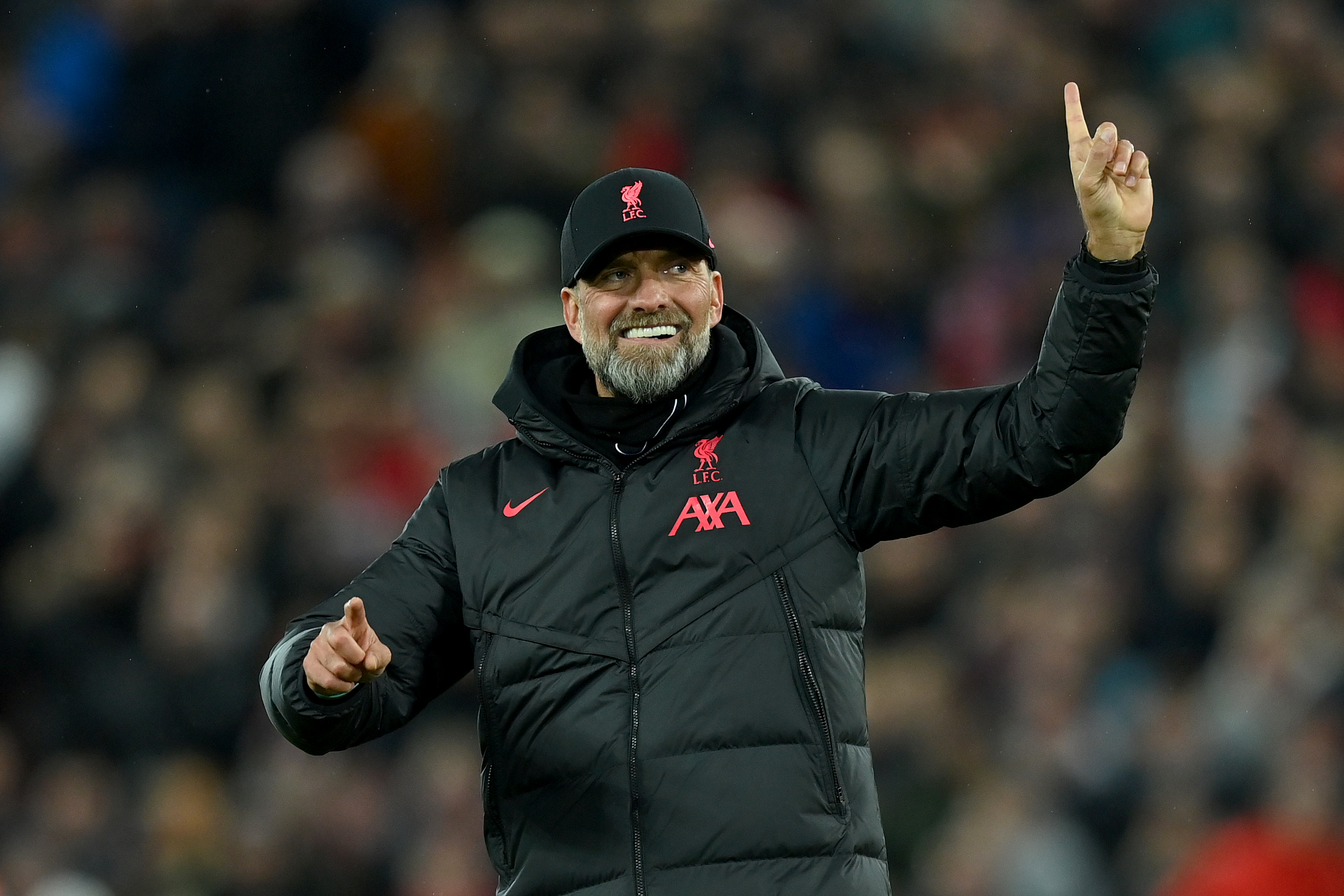 Jurgen Klopp celebrates a Liverpool victory in the Premier League