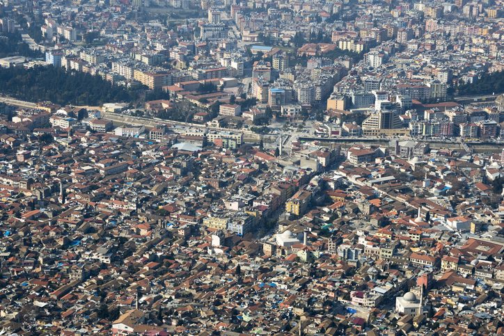 City of Antakya (Hatay), Turkey - stock photo Aerial view of the city of Antakya, also called Hatay, in southern Turkey. In ancient times the city was known as Antioch. The Orontes River flows through the middle of the city. [Getty Images]