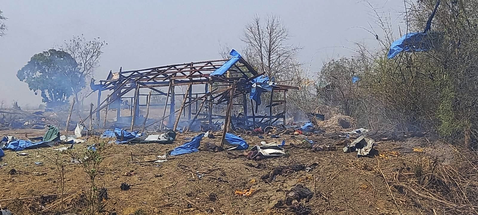 Aftermath of attack in Pa Zi Gyi village