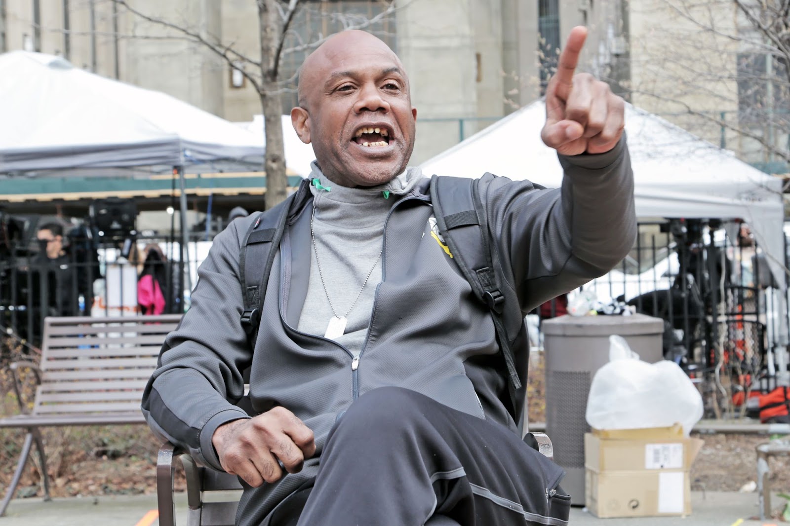 Philip Jobe, 55, who had grown frustrated with the crowds surrounding the courthouse near his Manhattan apartment on Monday afternoon, feigned indifference towards Trump’s pending arraignment.