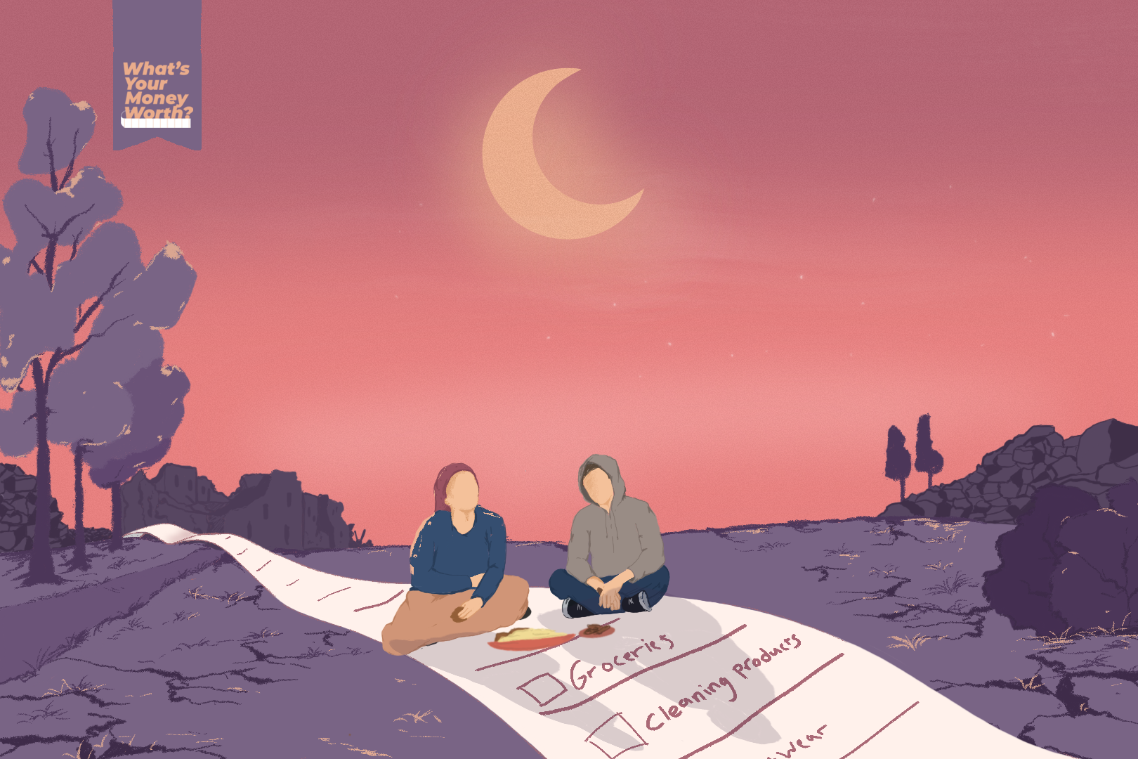 Illustration of a woman and teenager