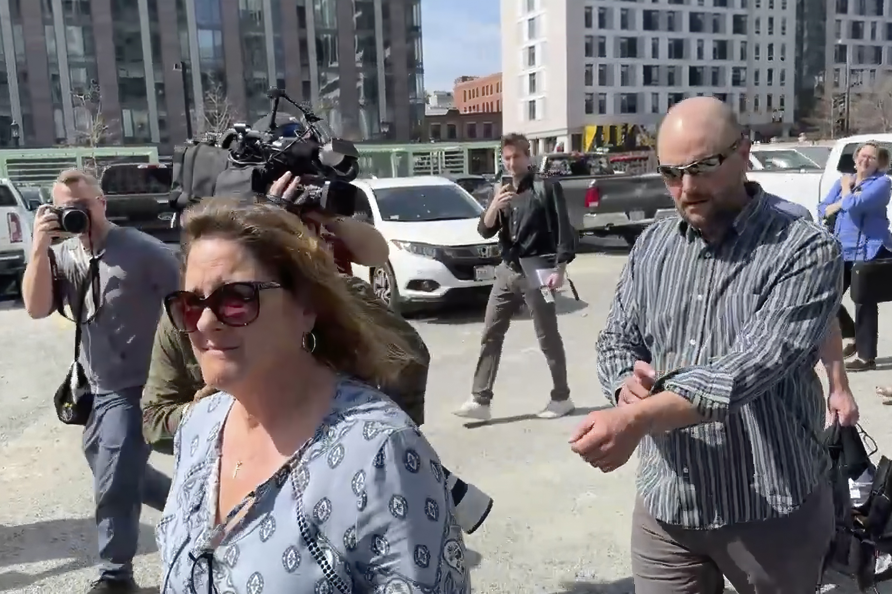 Jack Teixeira's family members leave the Moakley federal courthouse in Boston