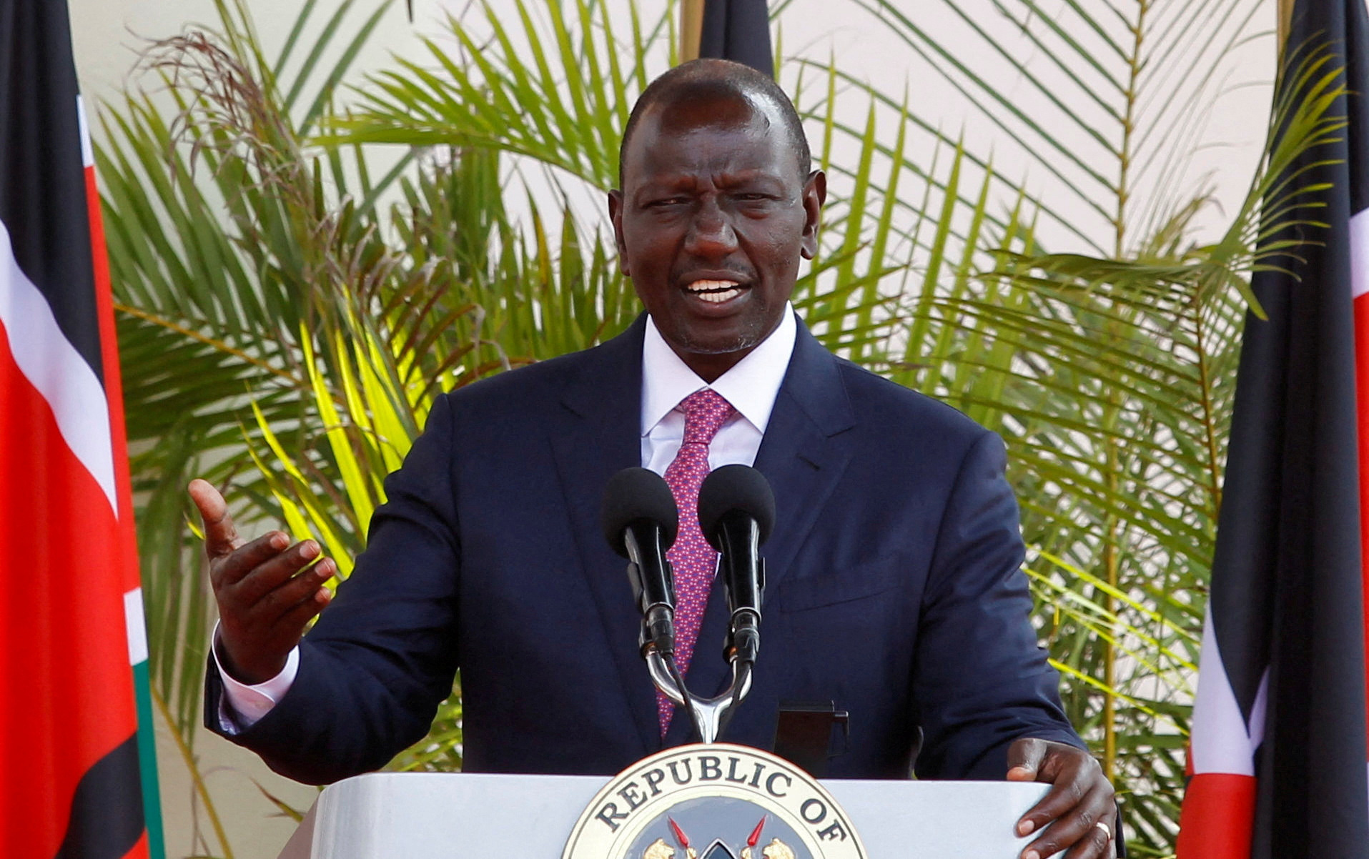 Kenya's President William Ruto speaks at a press conference at the State House in Nairobi, Kenya May 5, 2023