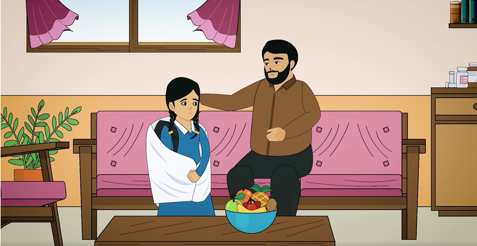 A screenshot from Fatima and Baba