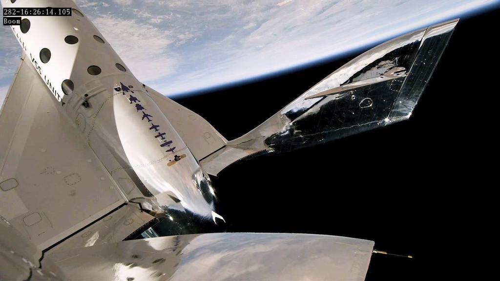 An image shows the Virgin Galactic rocket plane