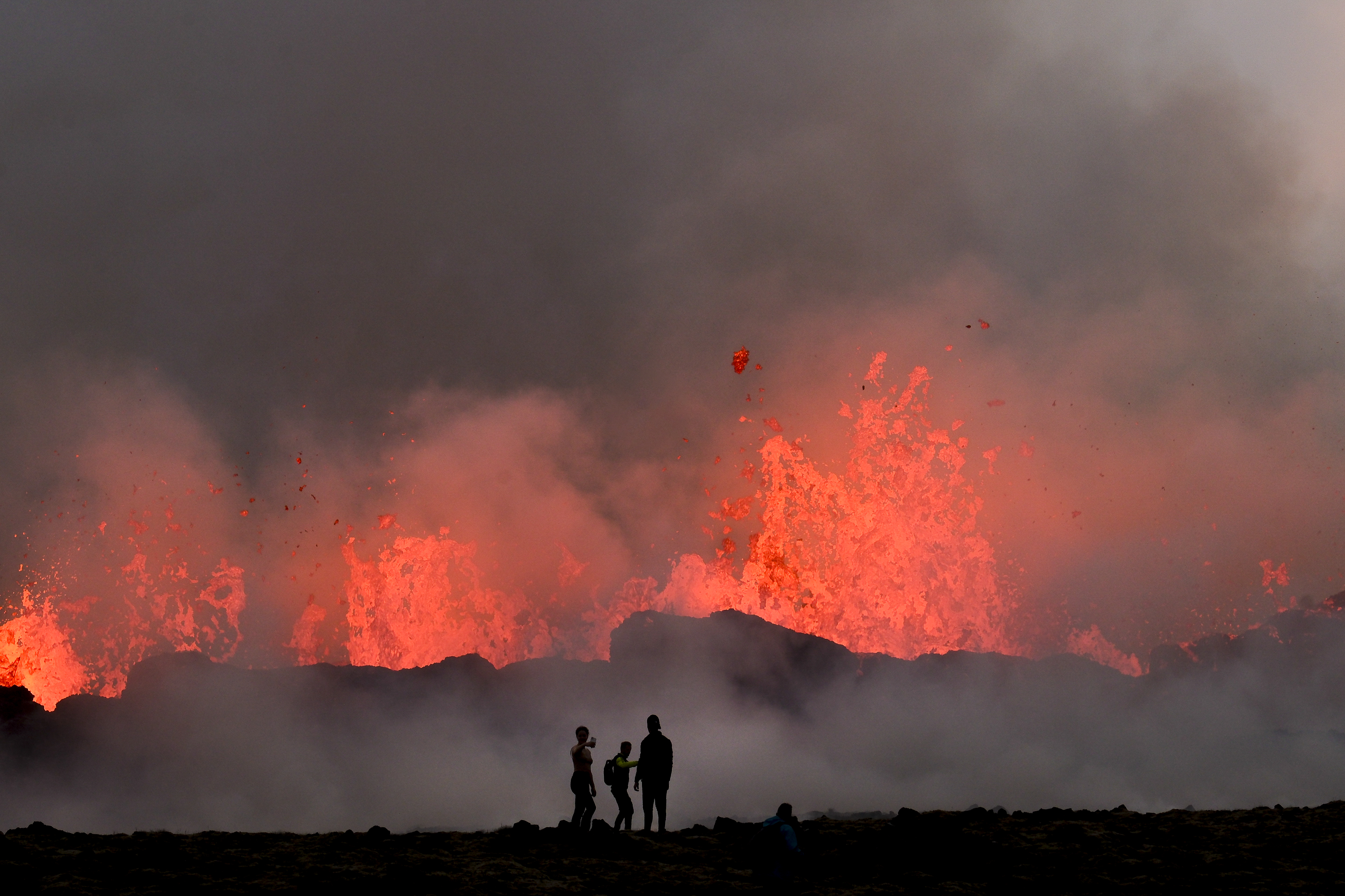 volcanic eruption near Litli Hrutur, south-west of Reykjavik