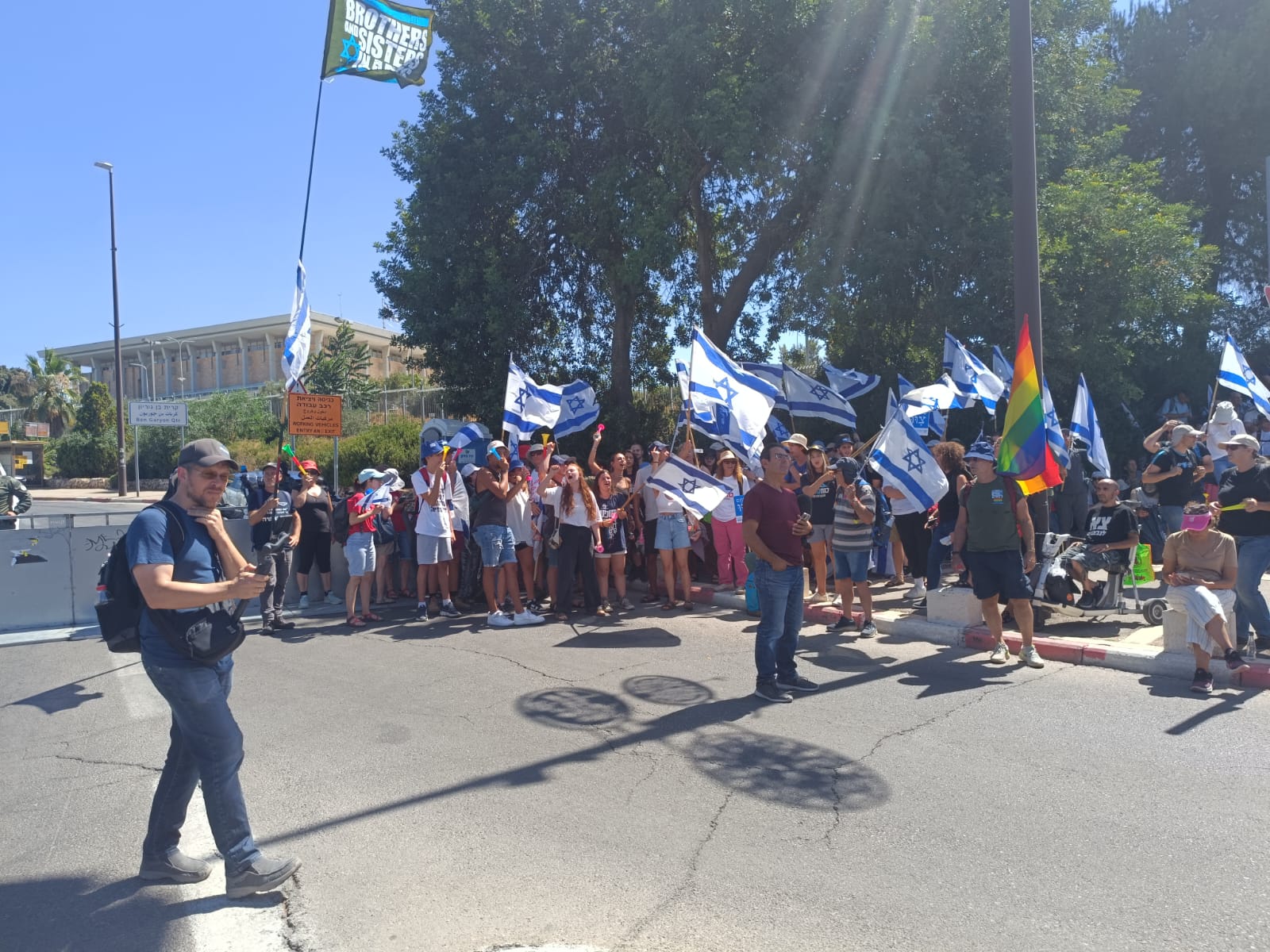 Protesters near the tent city