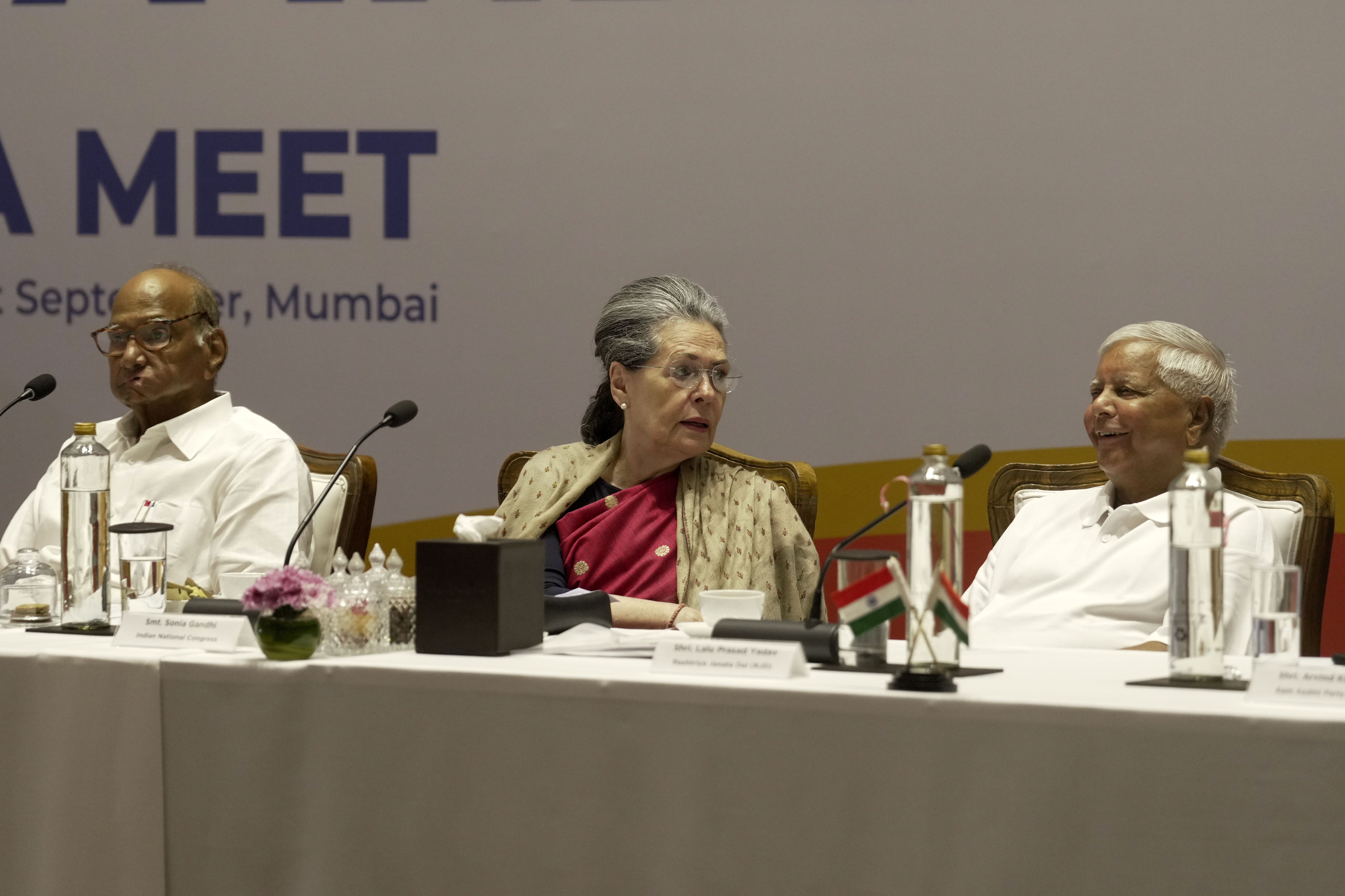 A meeting of the INDIA alliance in Mumbai, India