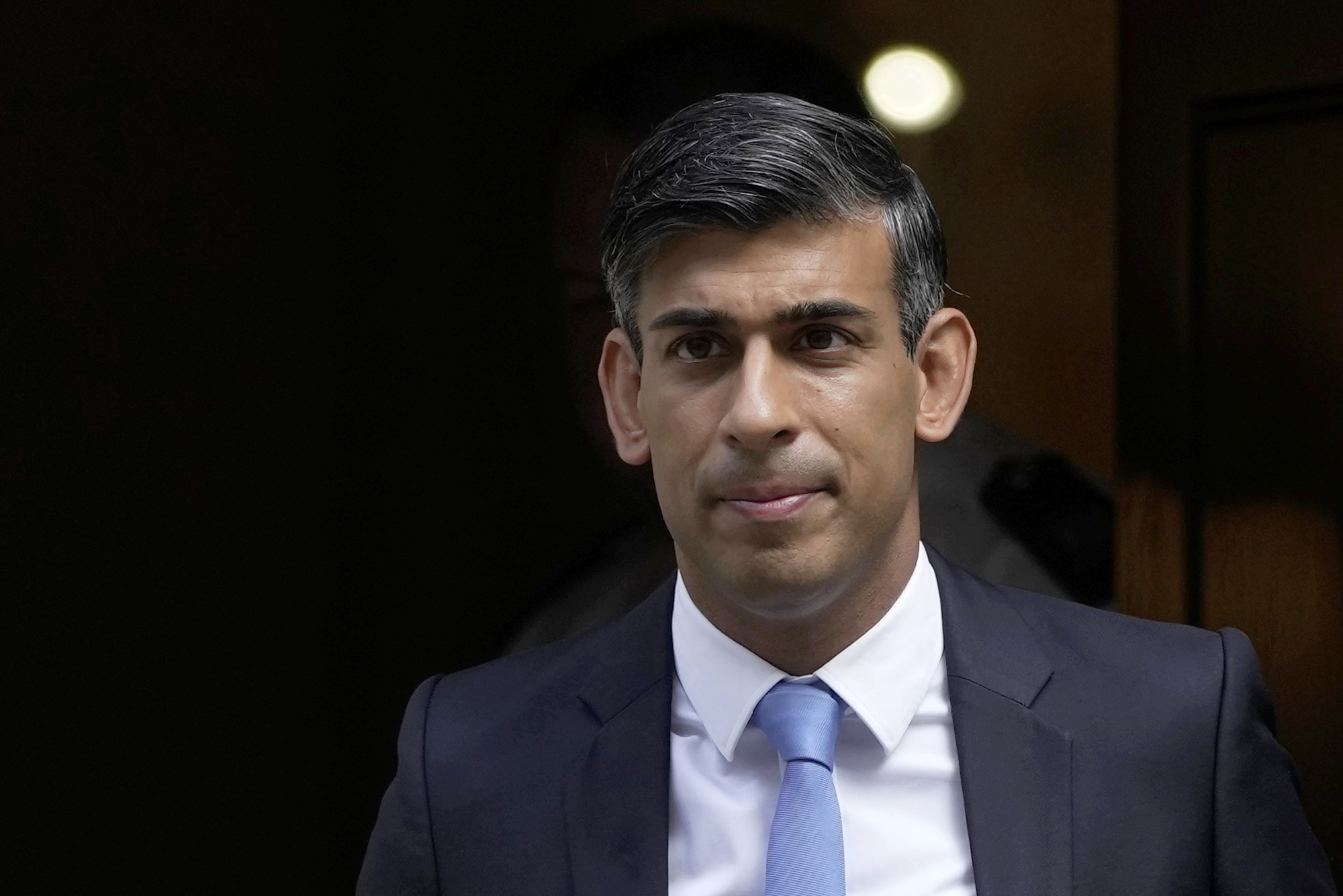 Britain's Prime Minister Rishi Sunak leaves 10 Downing Street to go to the House of Commons for his weekly Prime Minister's Questions in London, Wednesday, Sept. 6, 2023.