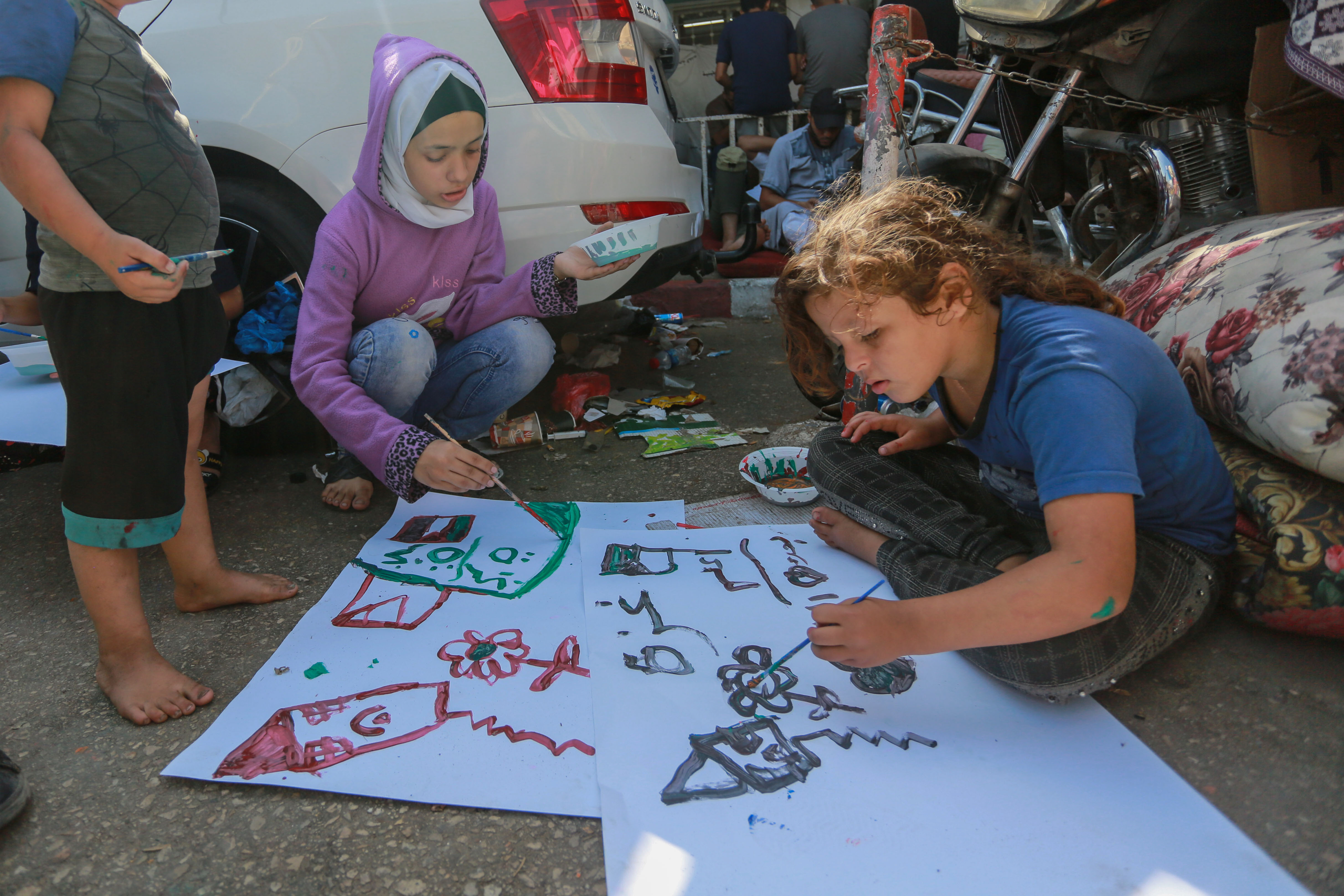 Children at al-Shifa Hospital in Gaza City