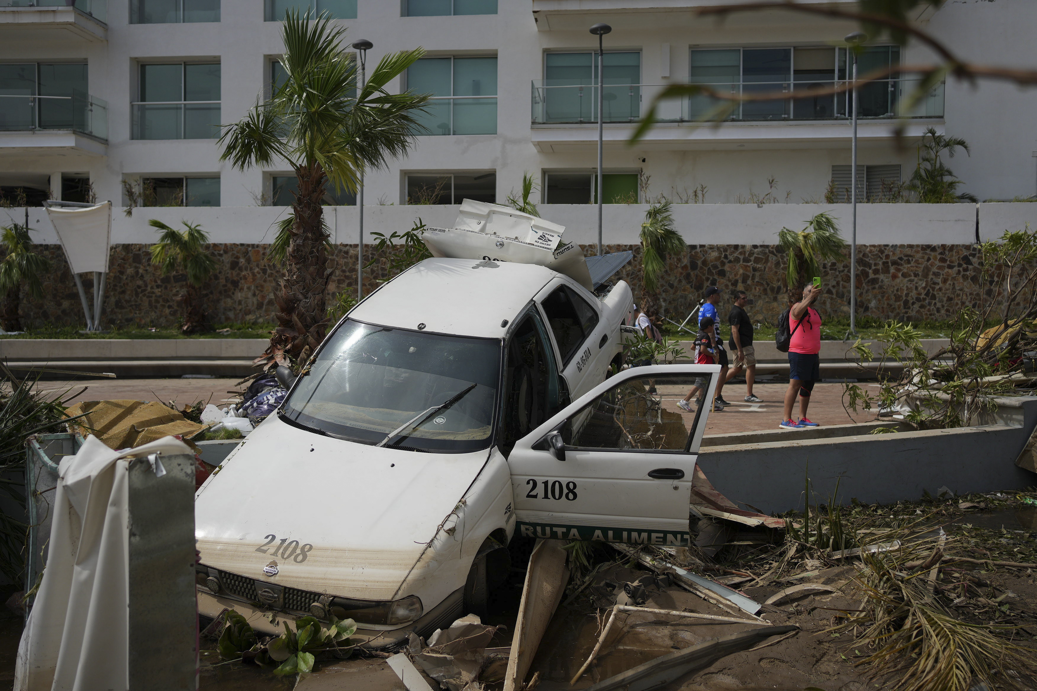 street affected by Hurricane Otis in the beach resort of Acapulco