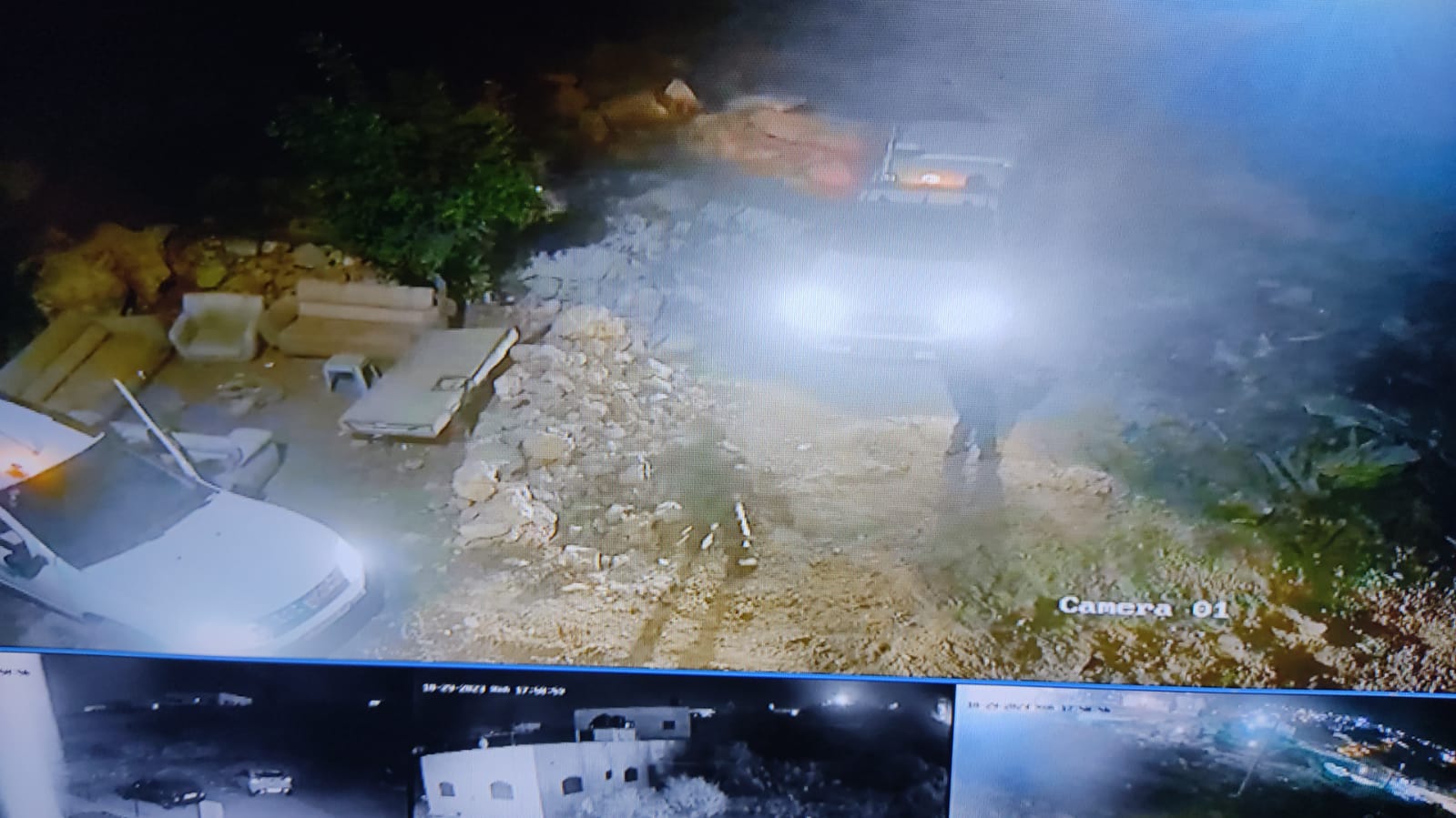 View from the Jabari family night camera shows soldiers moving around outside