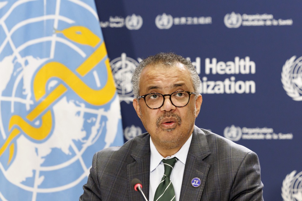 Director General of the World Health Organization (WHO) Tedros Adhanom Ghebreyesus talks to the media during a press conference organized by the Geneva Association of United Nations Correspondents (ACANU) at the World Health Organization (WHO) headquarters in Geneva, Switzerland, 15 December 2023. EPA-EFE/SALVATORE DI NOLFI