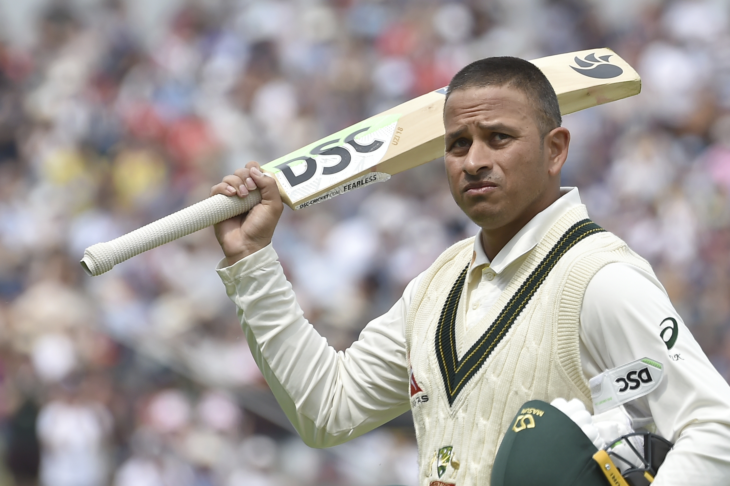 Usman Khawaja playing for Australia