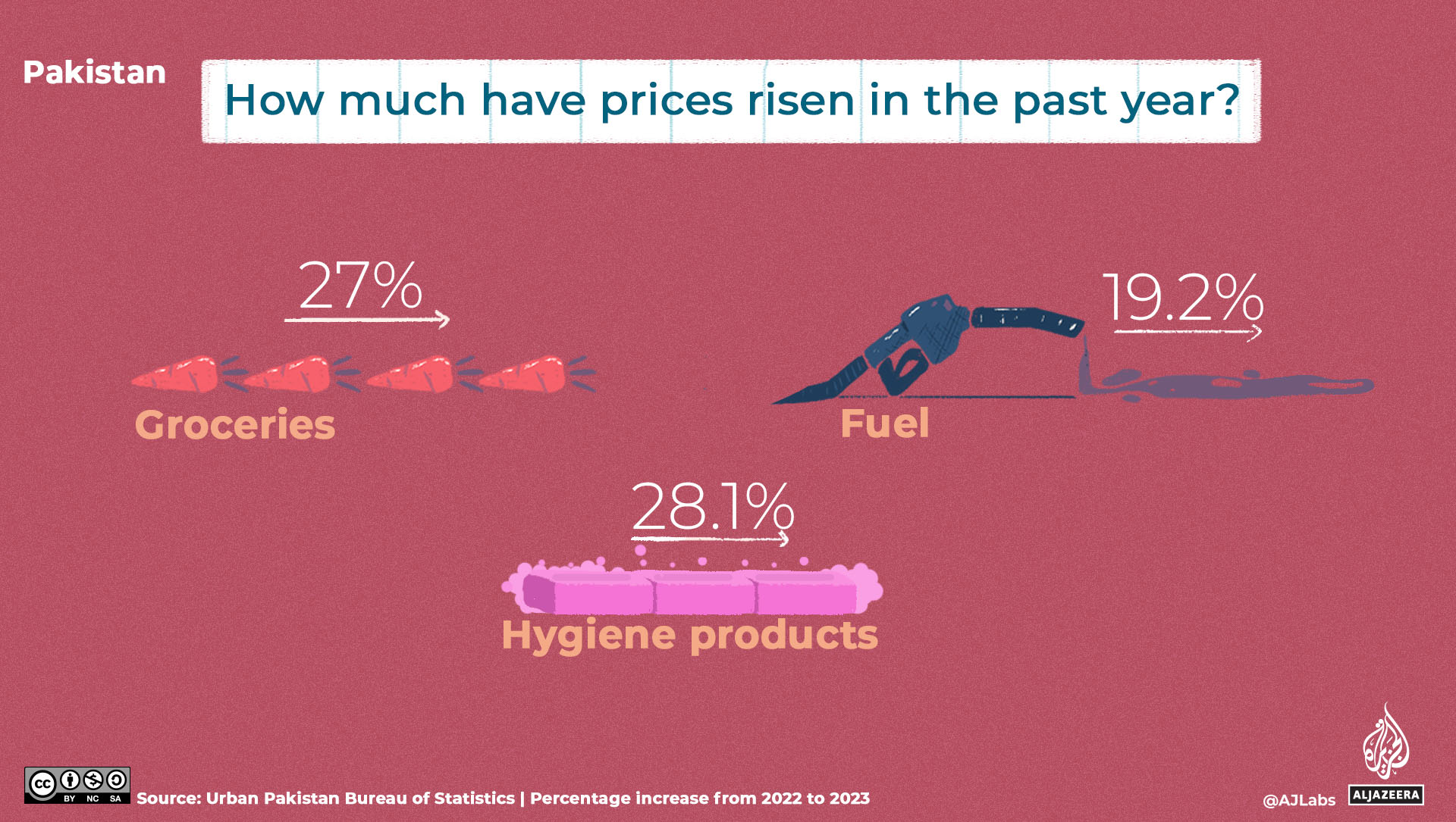 A graphic showing cost of living increases in Pakistan.