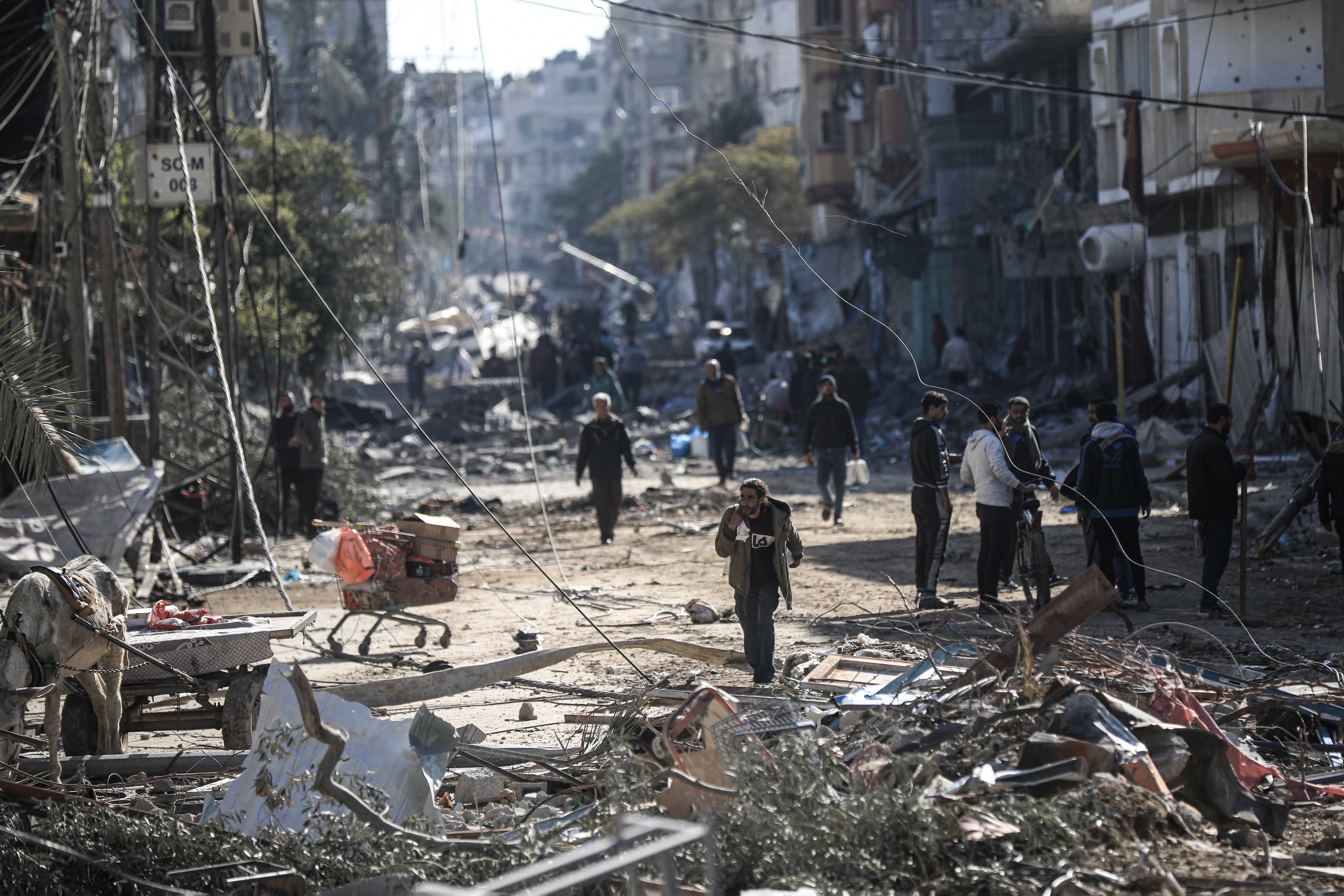 Al-Maghazi refugee camp after Israeli forces withdrew from the area in Deir Al Balah, Gaza