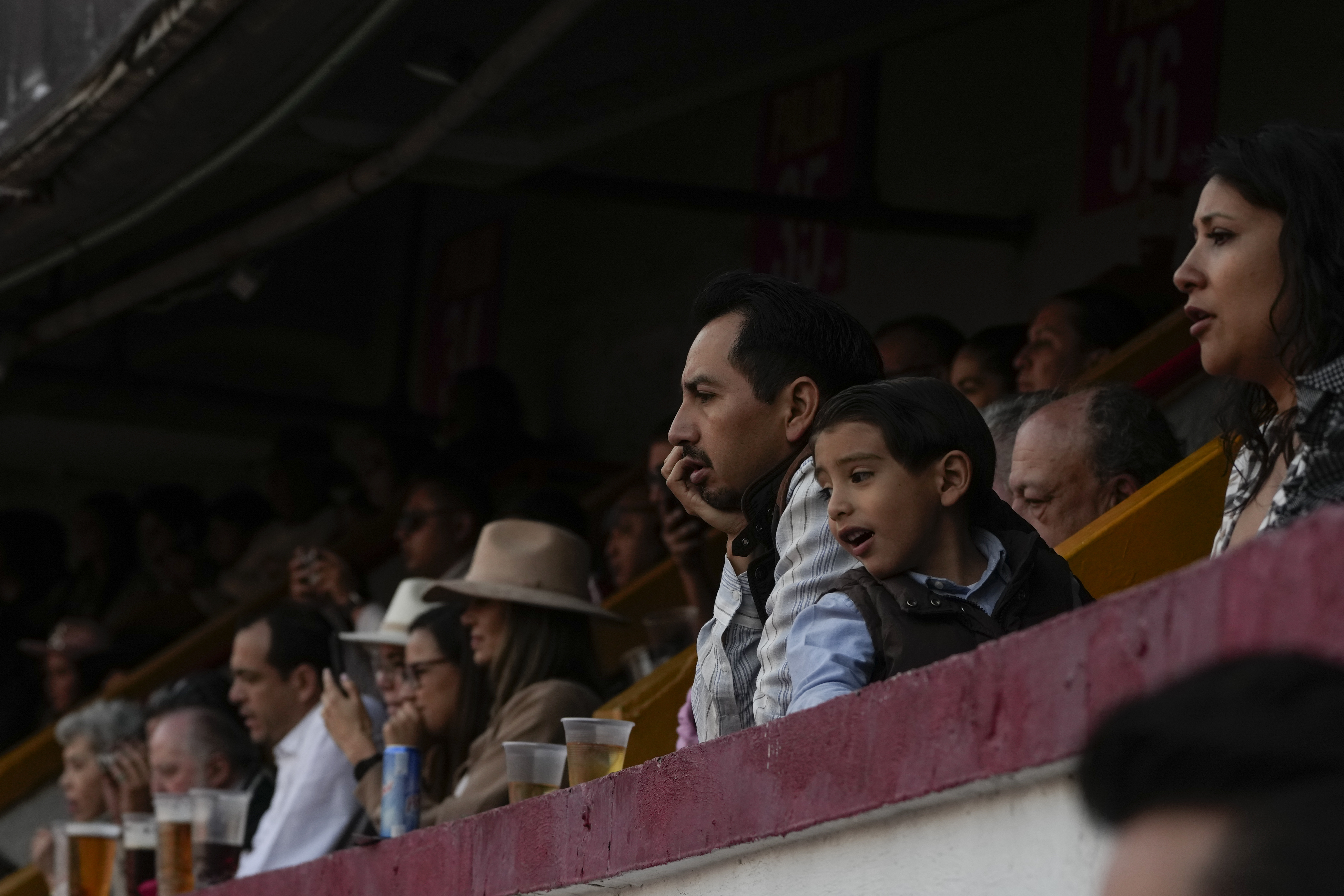 Spectators wait for a bullfight at the Plaza Mexico,