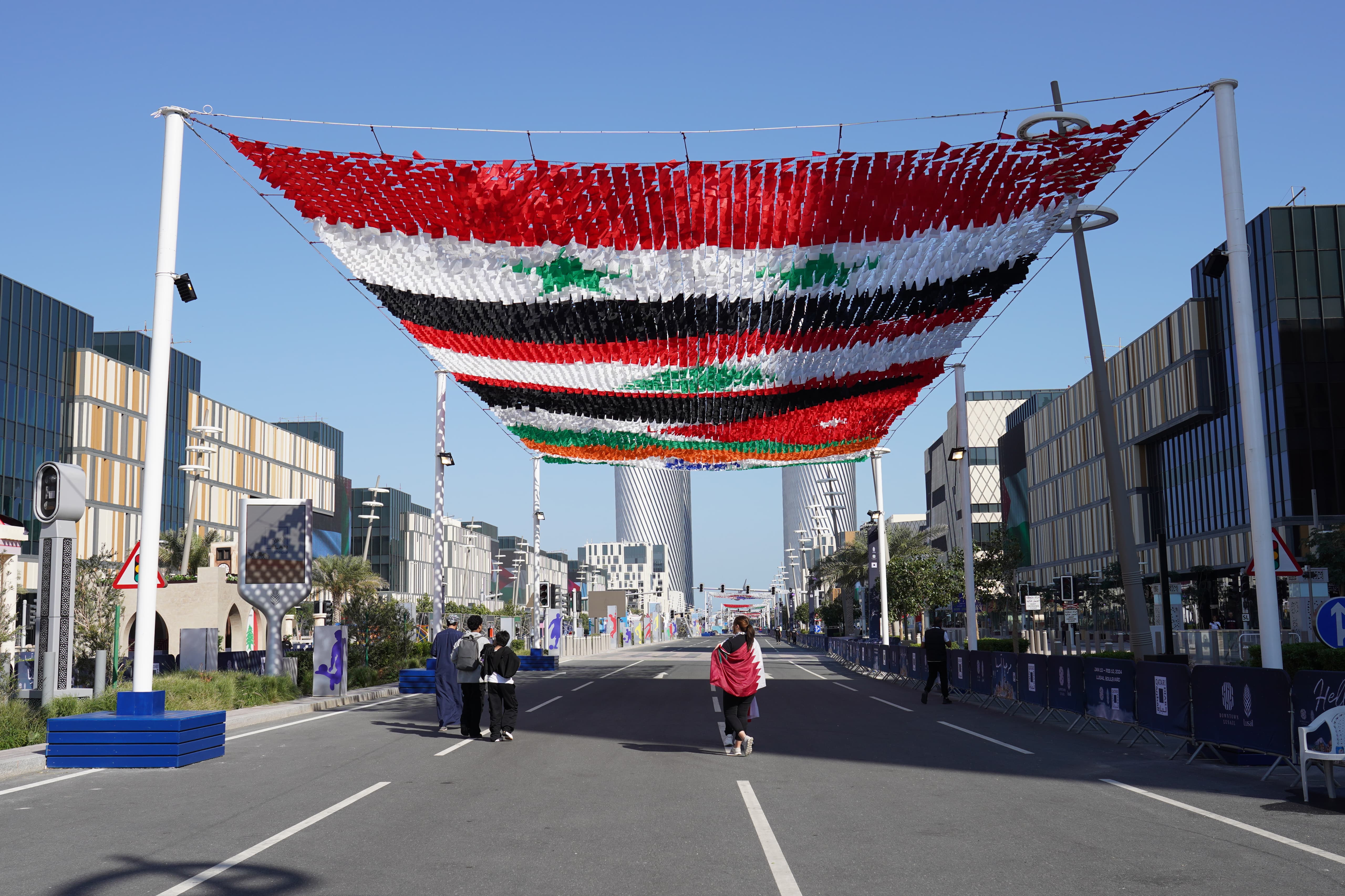 Lusail Bulevard before the opening match of the AFC Asian Cup Qatar 2023, Qatar vs Lebanon
