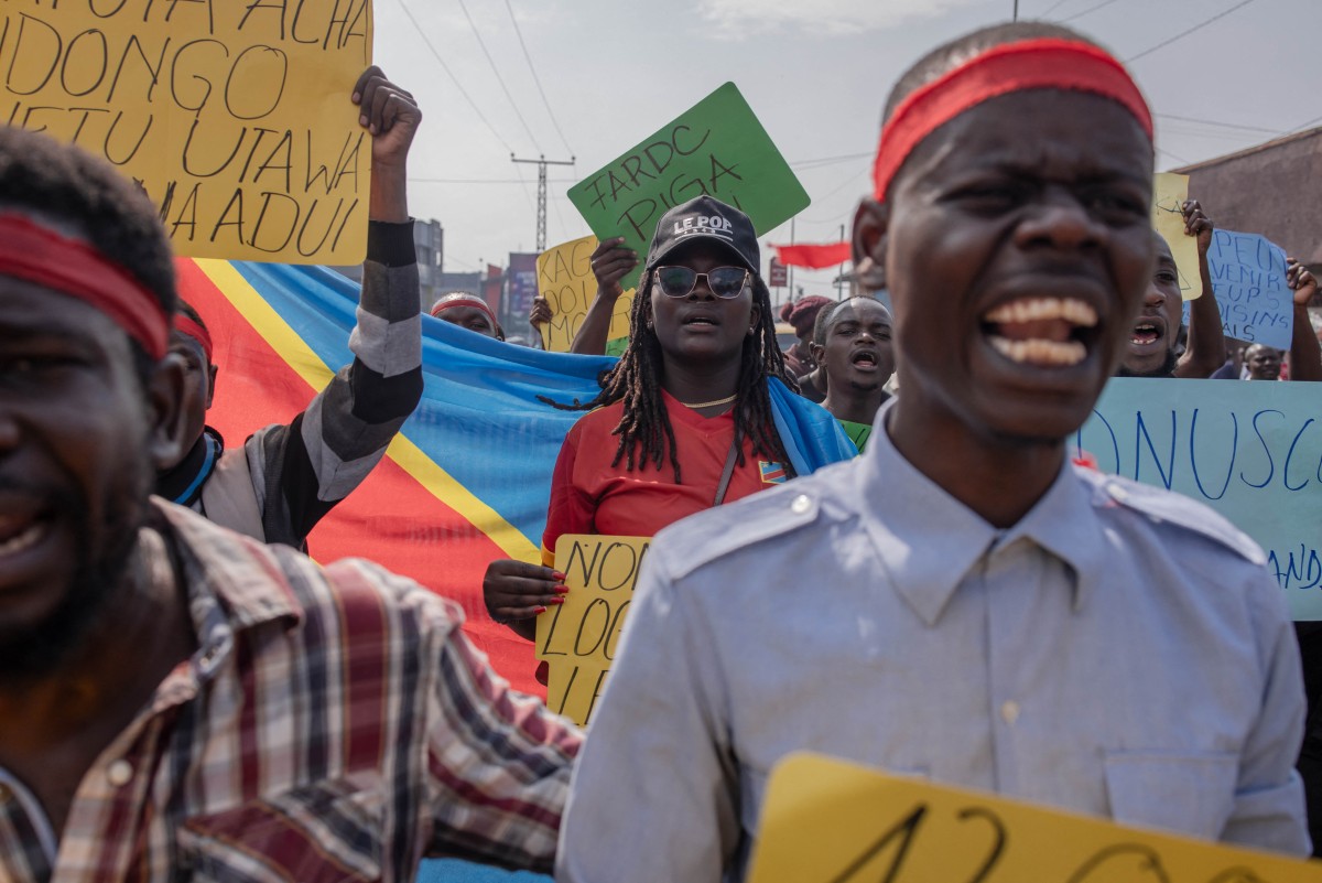 Protest against Rwanda, West in eastern DR Congo city of Goma