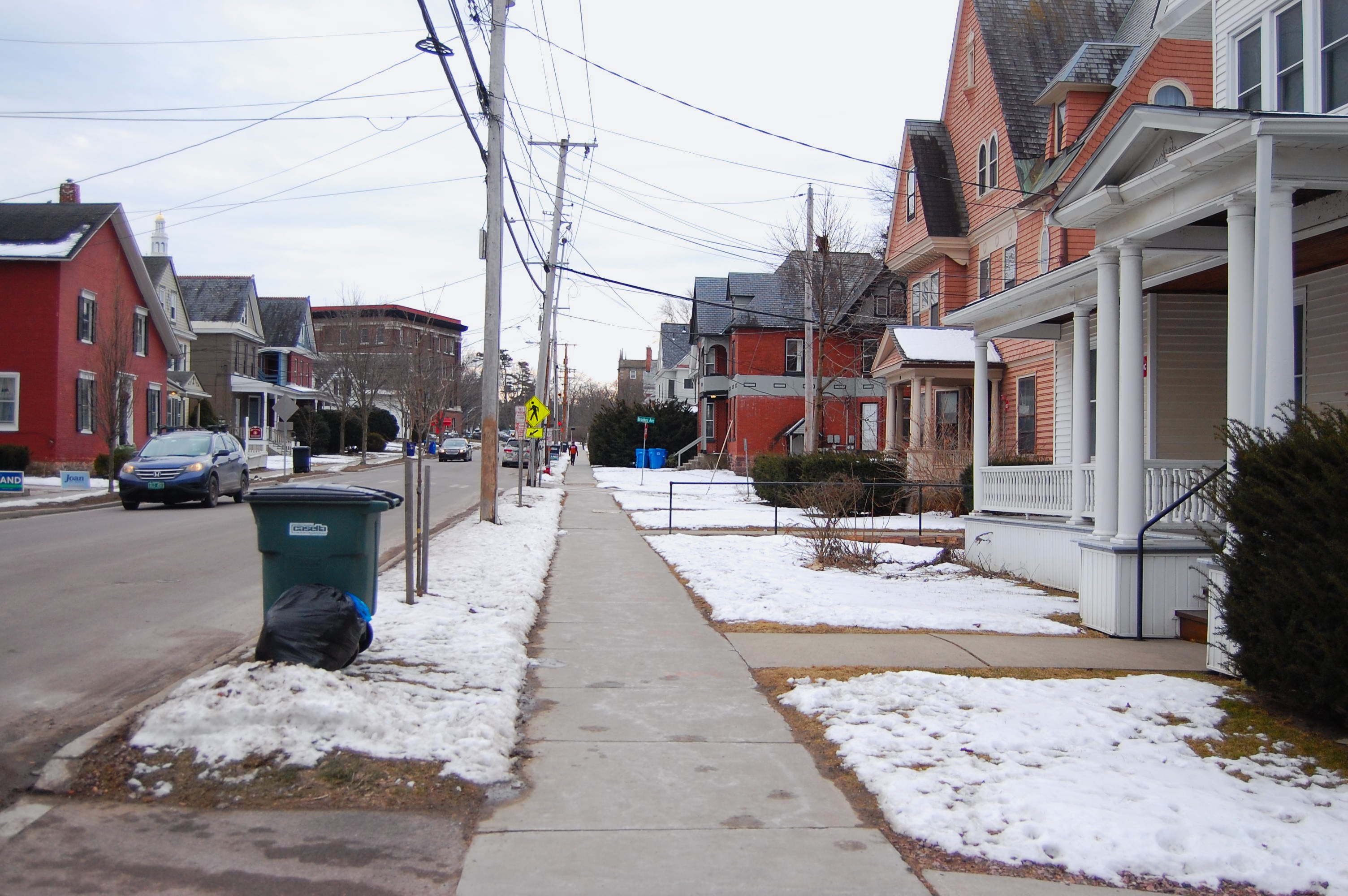 A view of North Prospect Street, where three Palestinian students were shot in November, in Burlington, Vermont, US