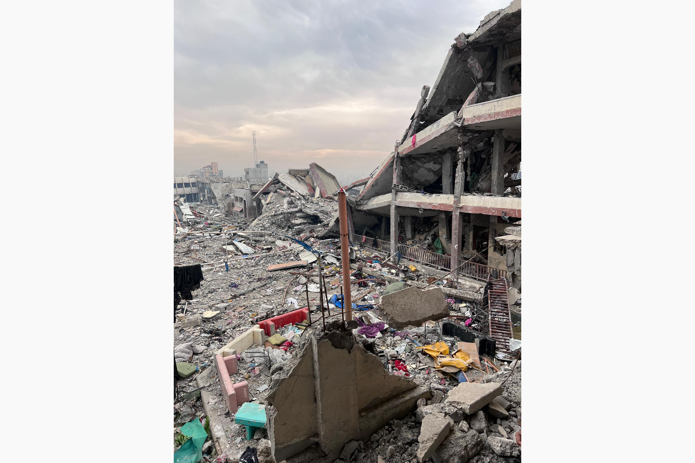 The view from where Mohammed Mhawish shelters and wrote much of this piece in Gaza City