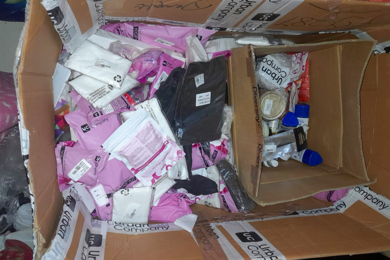 unused piles of products