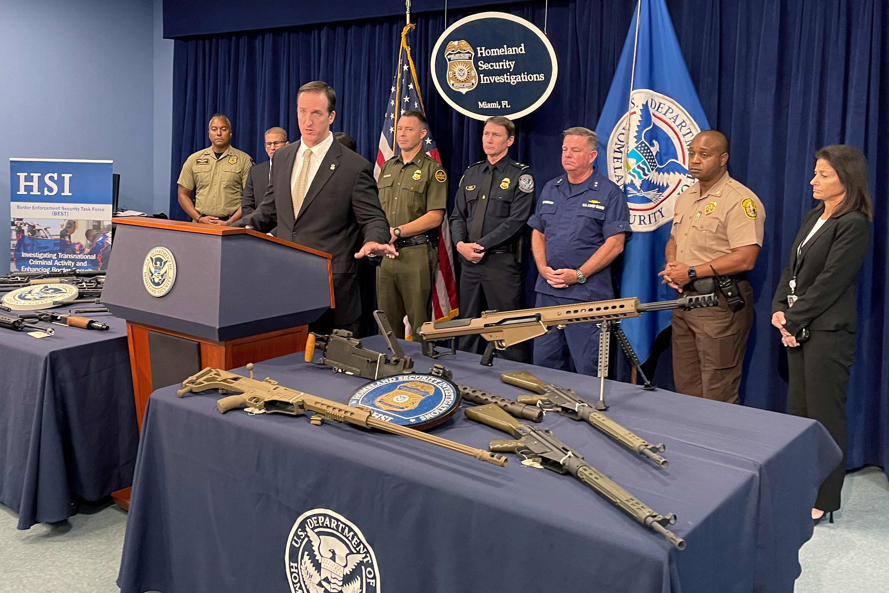 US officials show firearms seized on their way to Hait