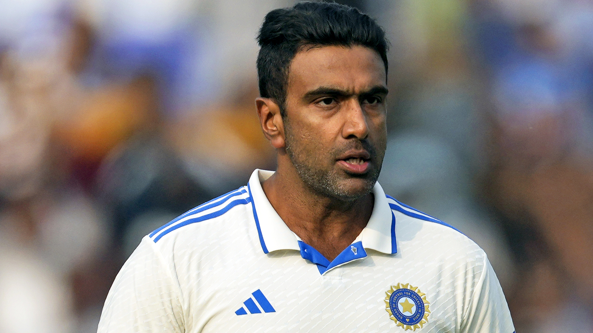India's Ravichandran Ashwin celebrates the wicket of England's Ben Foakes on the third day of the fourth cricket test match between England and India in Ranchi, India, Sunday, Feb. 25, 2024. (AP Photo/Ajit Solanki)