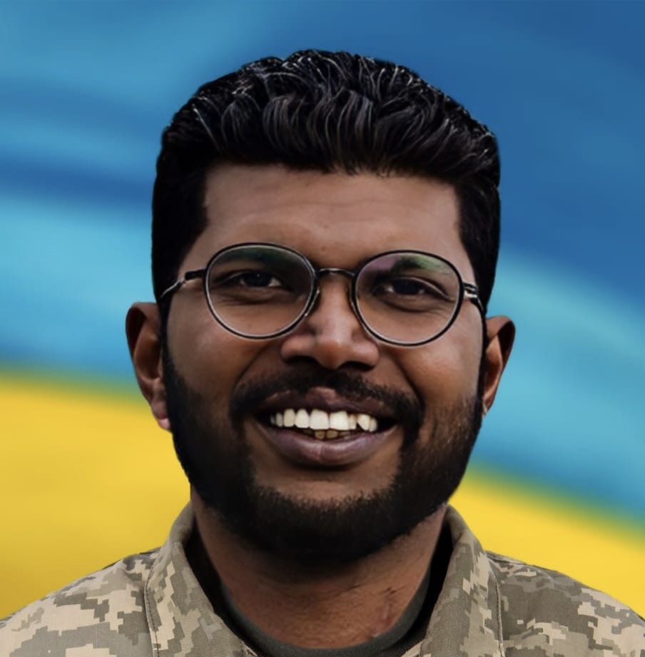 Captain Ranish Hewage, a Sri Lankan soldier who commanded a special unit of Ukrainian fighters against Russia, was killed in December [handout by family]