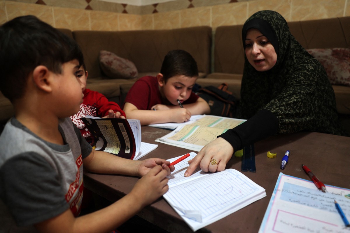 Displaced Palestinian children