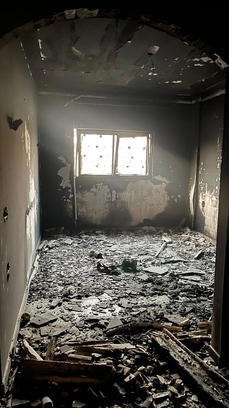 The aftermath of the Israeli army's raid on the al-Sawada family's home