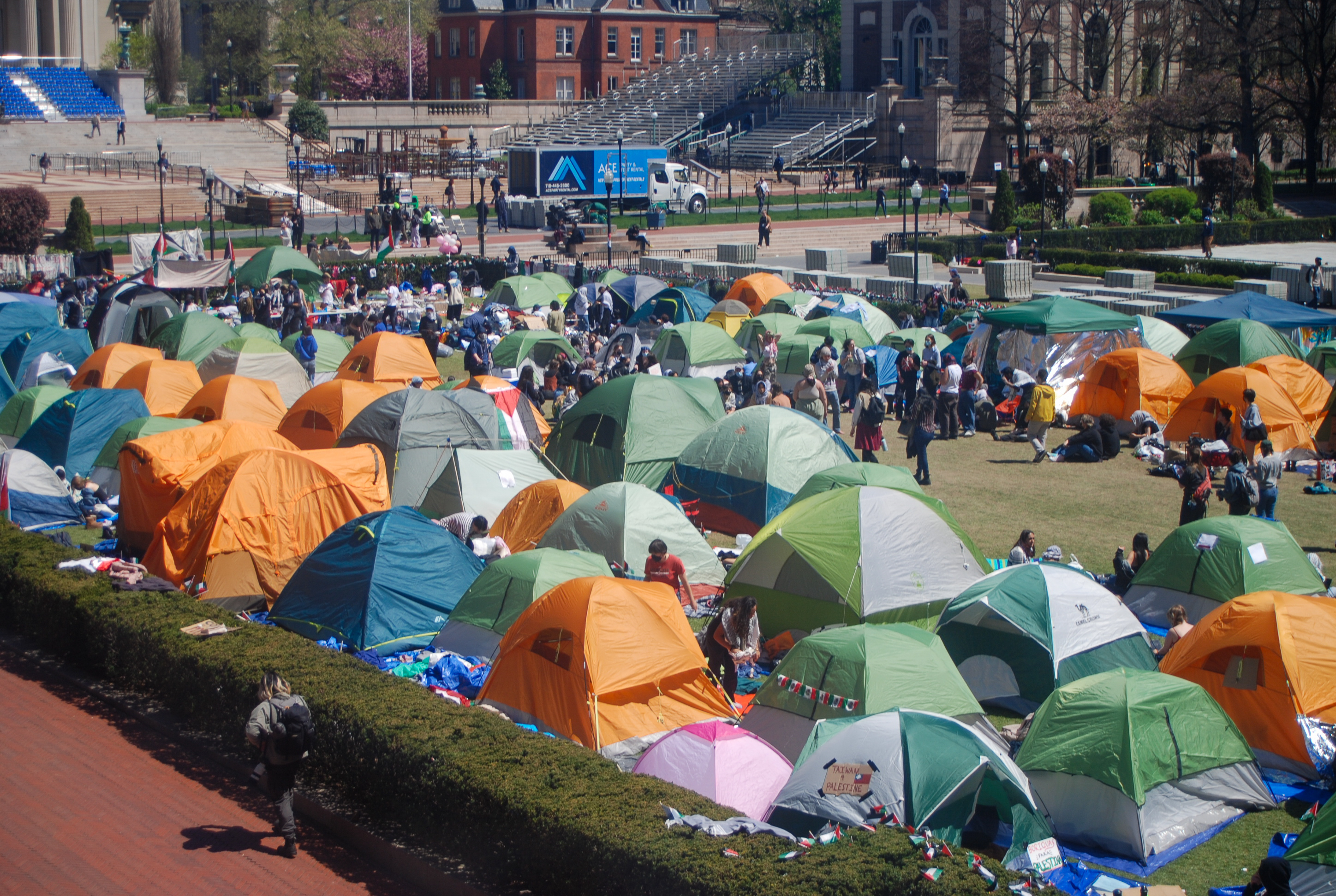 A view of the encampment at Columbia University