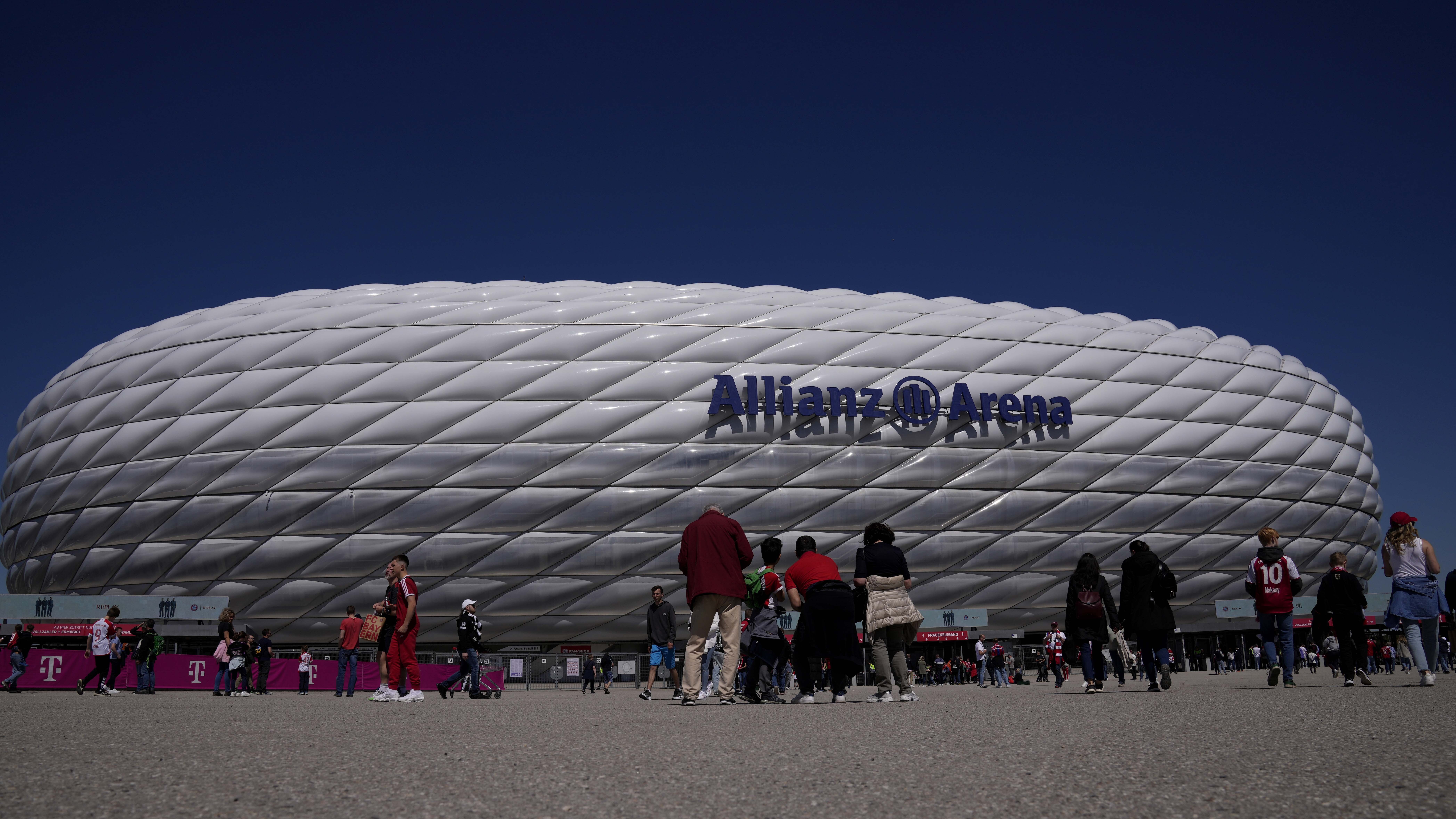 Exterior view of football stadium.