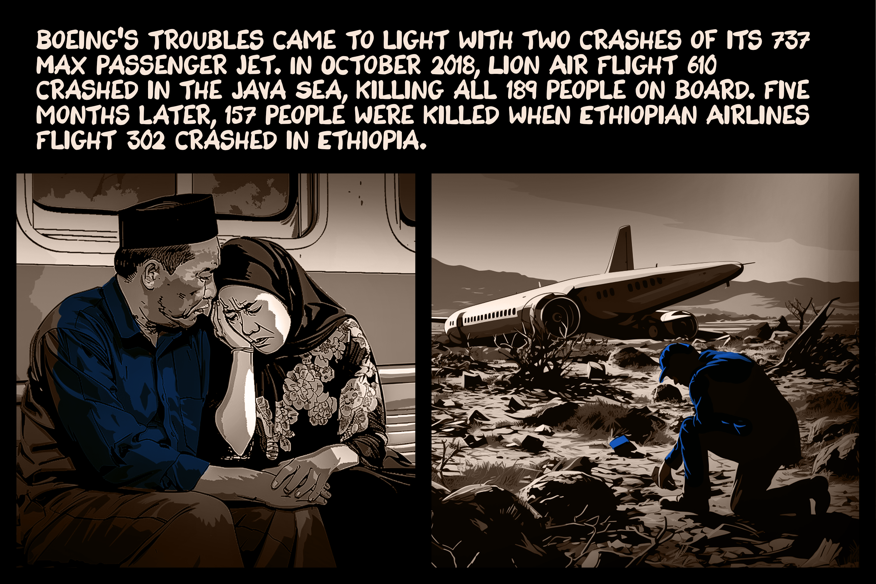 Plea deal between Boeing and US Dept of Justice involving two 737 Max crashes has families demanding accountability.