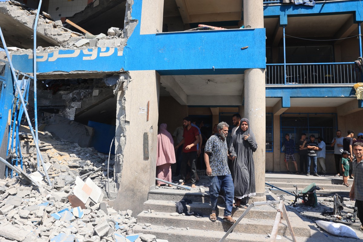 Israeli devastating strike on a UN-run school in Gaza's Nuseirat camp