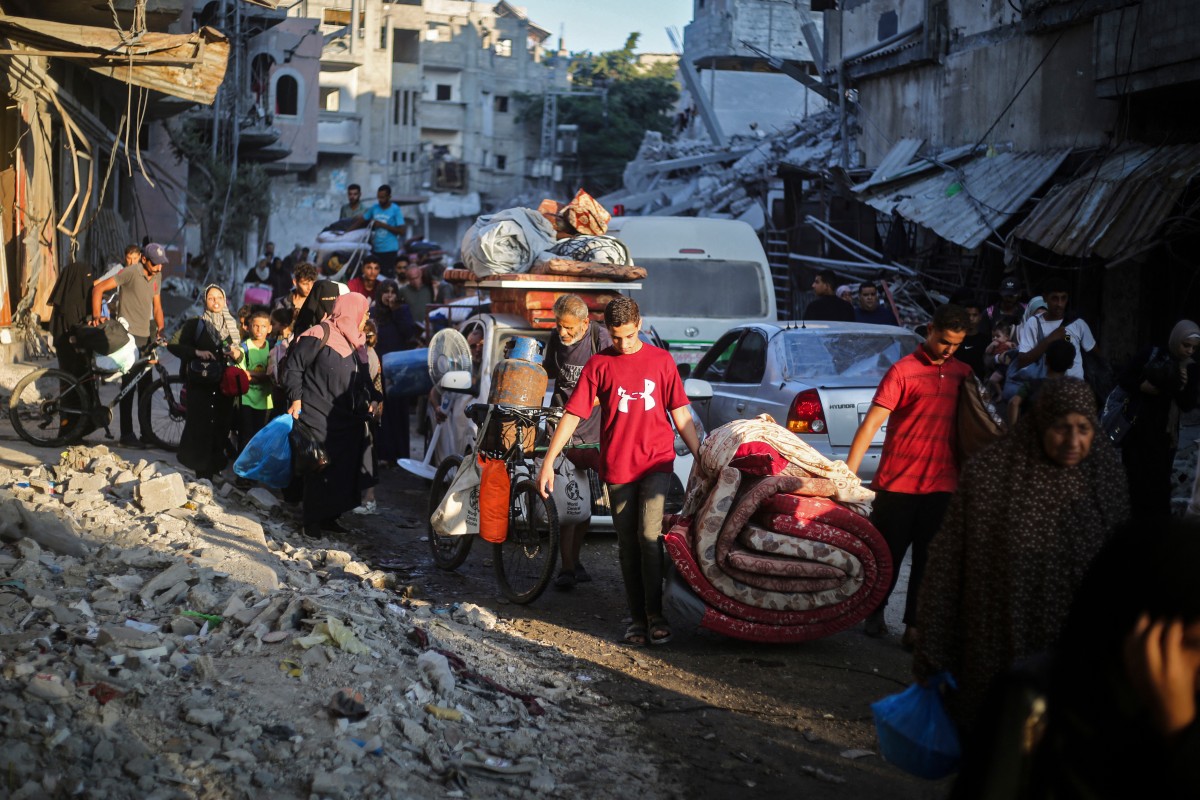 Palestinians displaced again as Israel forces advance in south Gaza