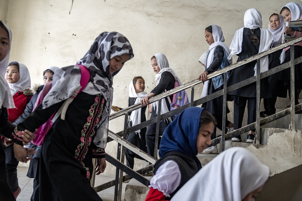 Girls attend school in Kabul