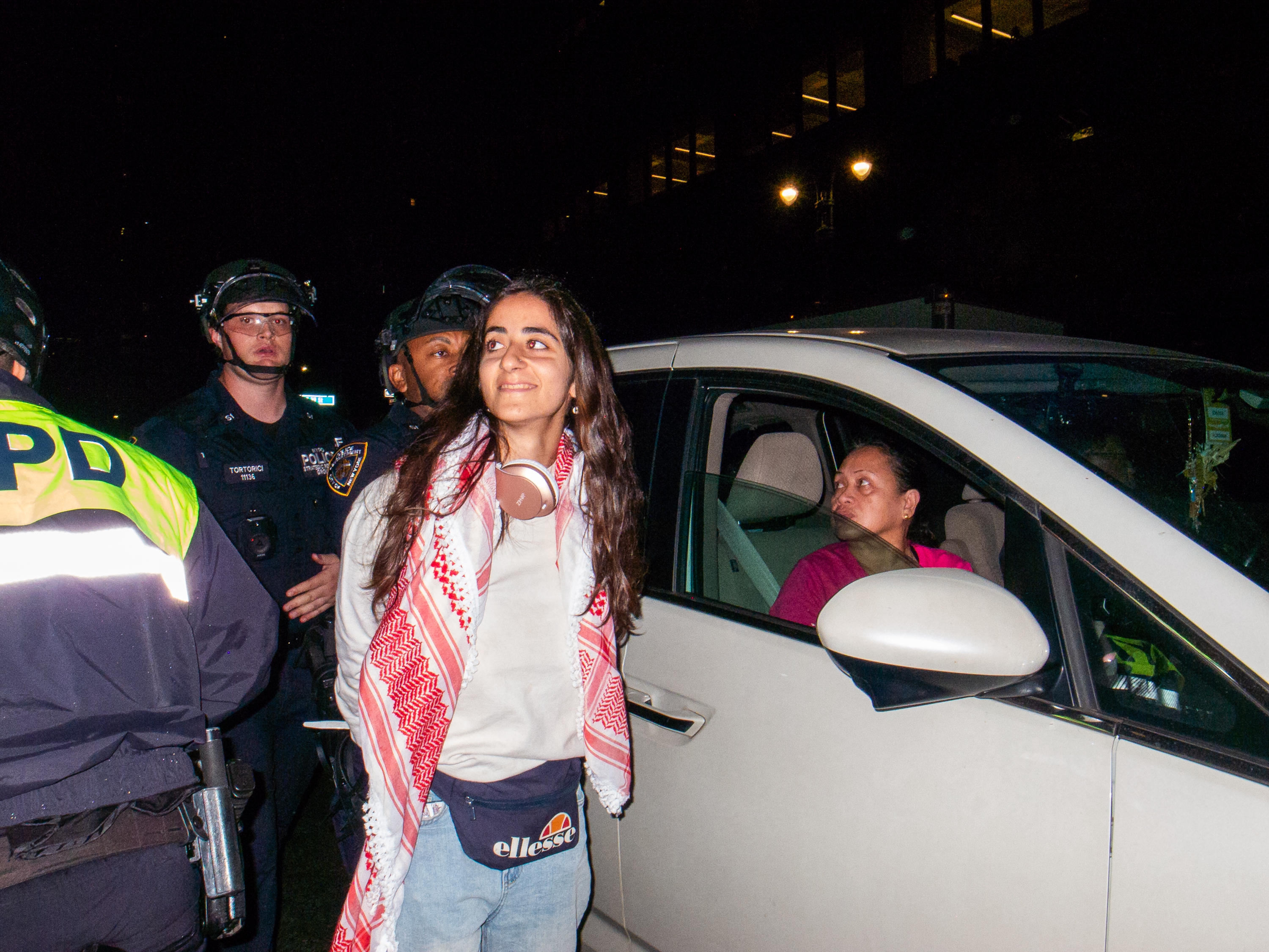 People protest in solidarity with the Palestinian and Lebanese people and to condemn the Israeli airstrikes in Lebanon and Gaza, in New York