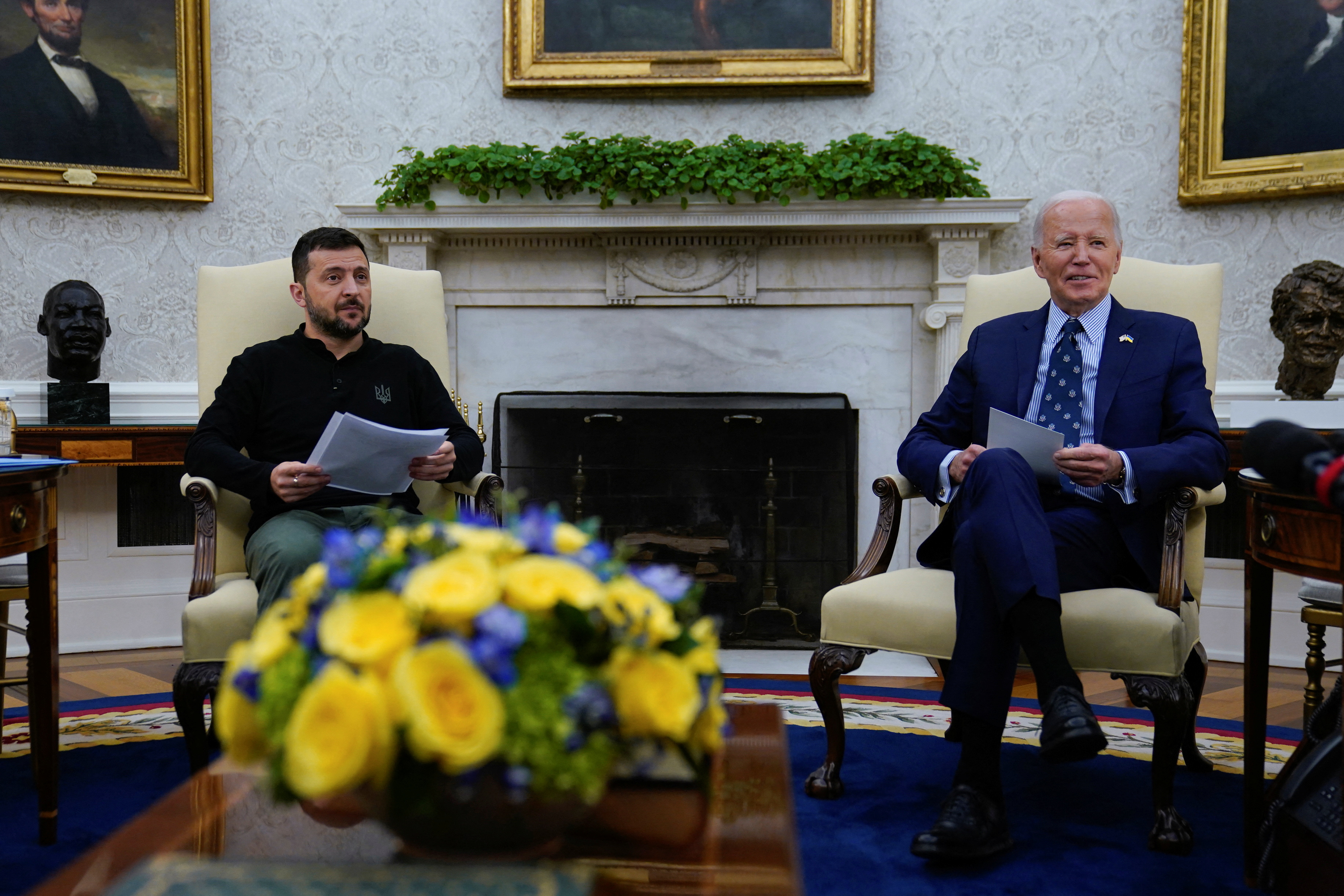 U.S. President Joe Biden meets with Ukraine's President Volodymyr Zelenskiy