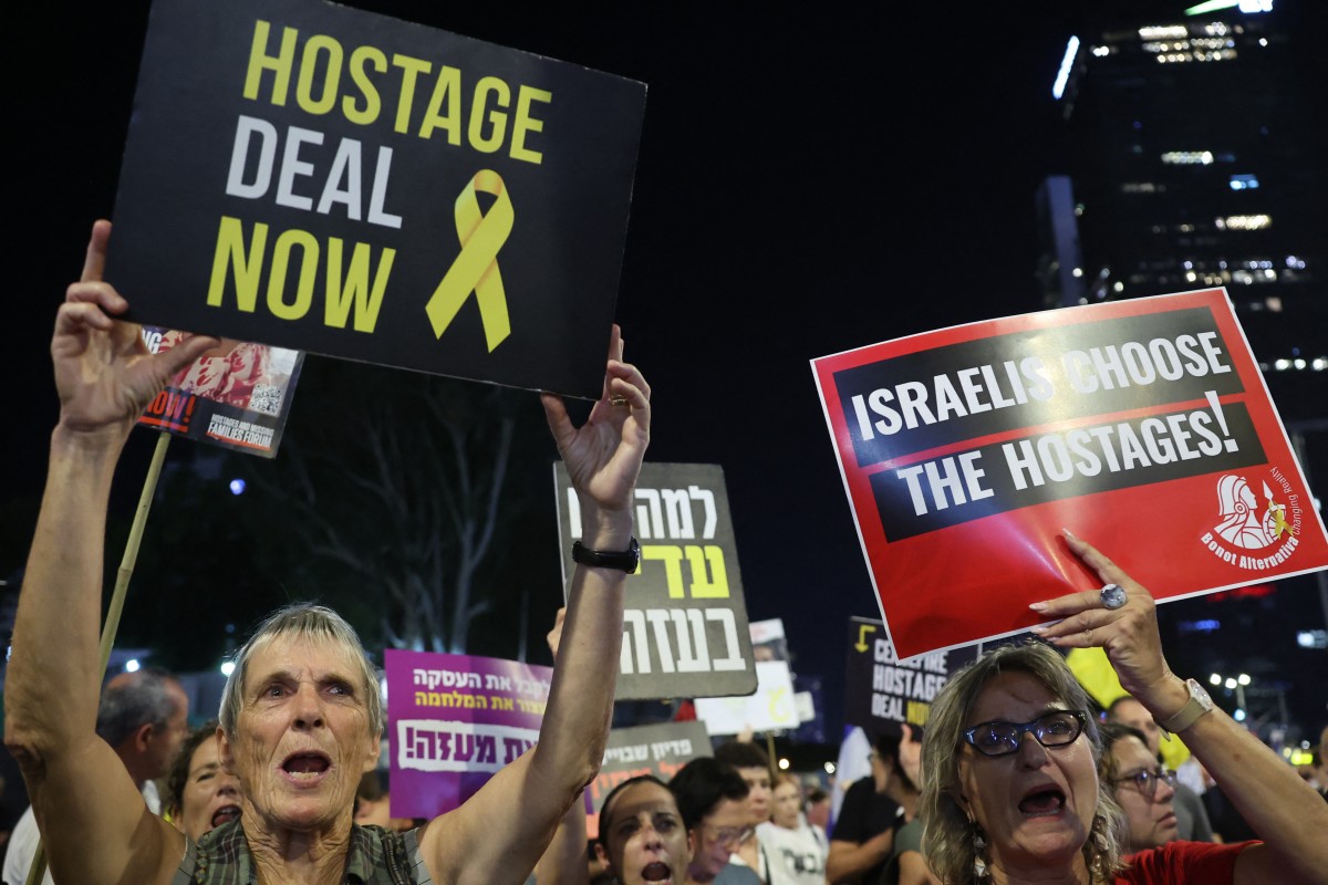 Israelis rally in Tel Aviv to demand Gaza ceasefire deal
