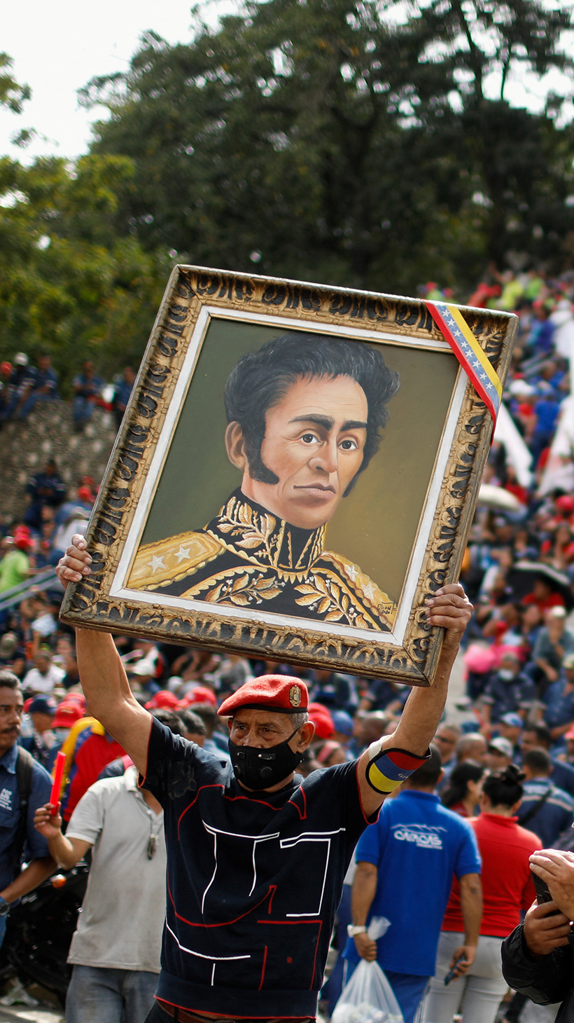 A rally in Caracas on the anniversary of the downfall of Marcos Pérez Jiménez.