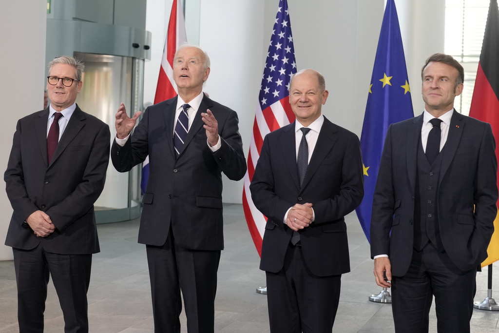 Prime Minister Keir Starmer of the United Kingdom, US President Joe Biden, Chancellor Olaf Scholz of Germany, and President Emmanuel Macron of France