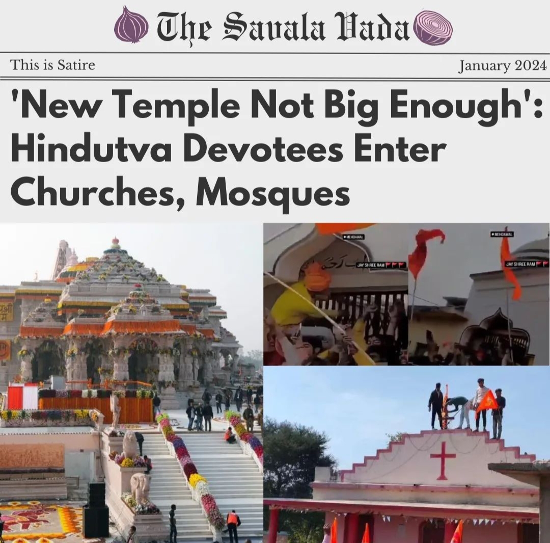 A post on The Savala Vada highlights repeated attacks on mosques and churches in India [Courtesy of The Savala Vada]